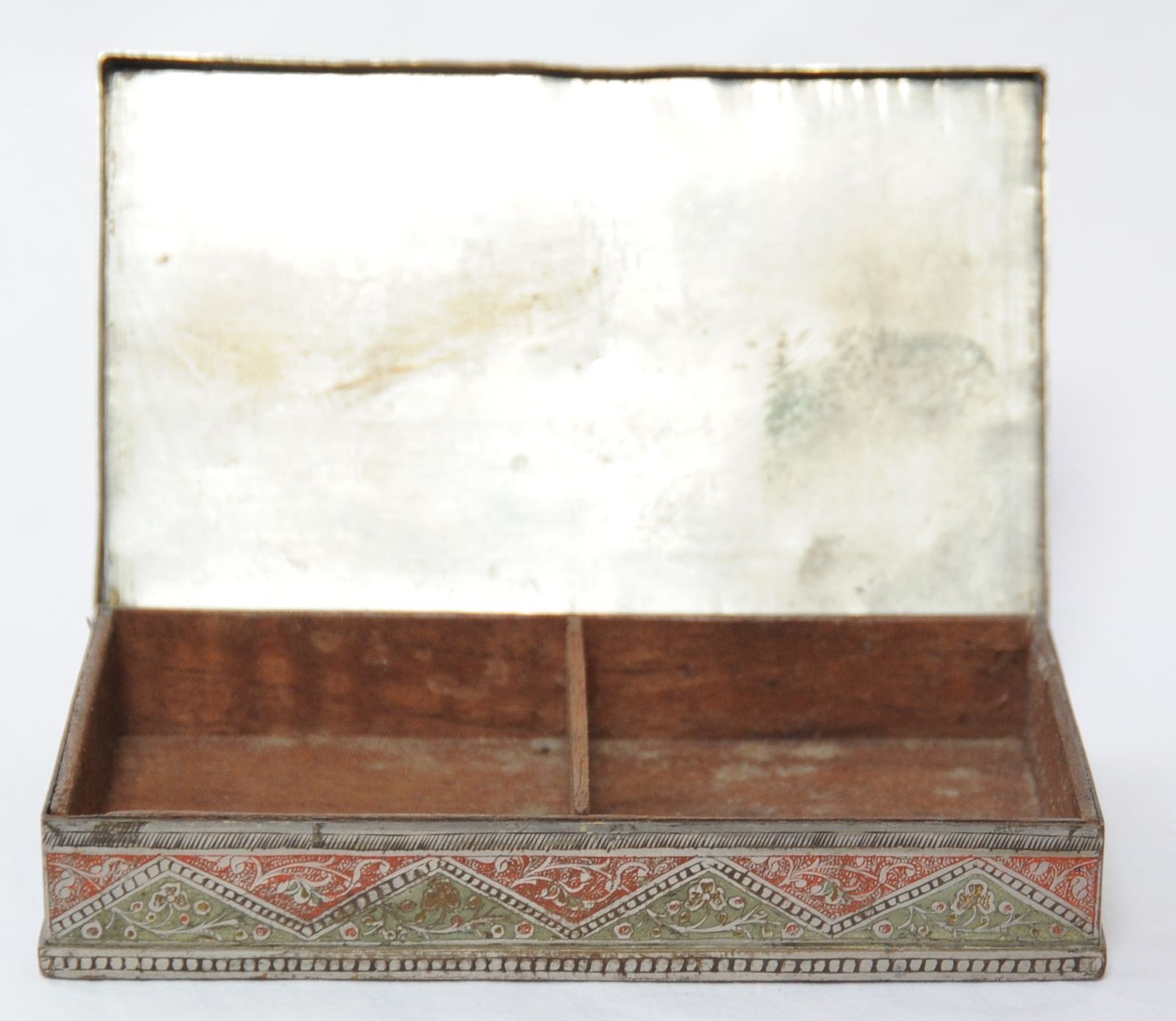 Home Decor Antique Indian Engraved Brass Box In Mughal Islamic Style photo