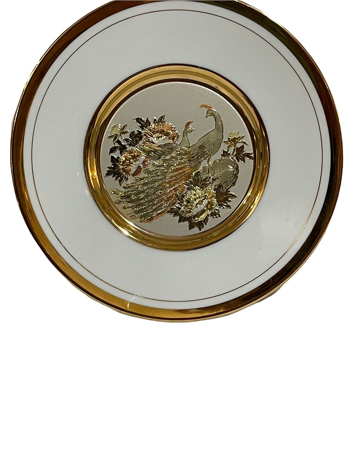 Ceramic Plate  Vintage  Chokin  Decorated With 24k Gold Japan