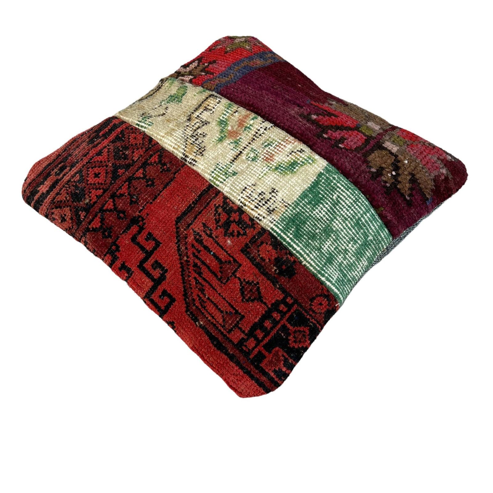 16x16 Vintage Patchwork Home Decor And Turkey Pillow, 40 X 40 Cm Square Rug Cushion Cover photo vintage