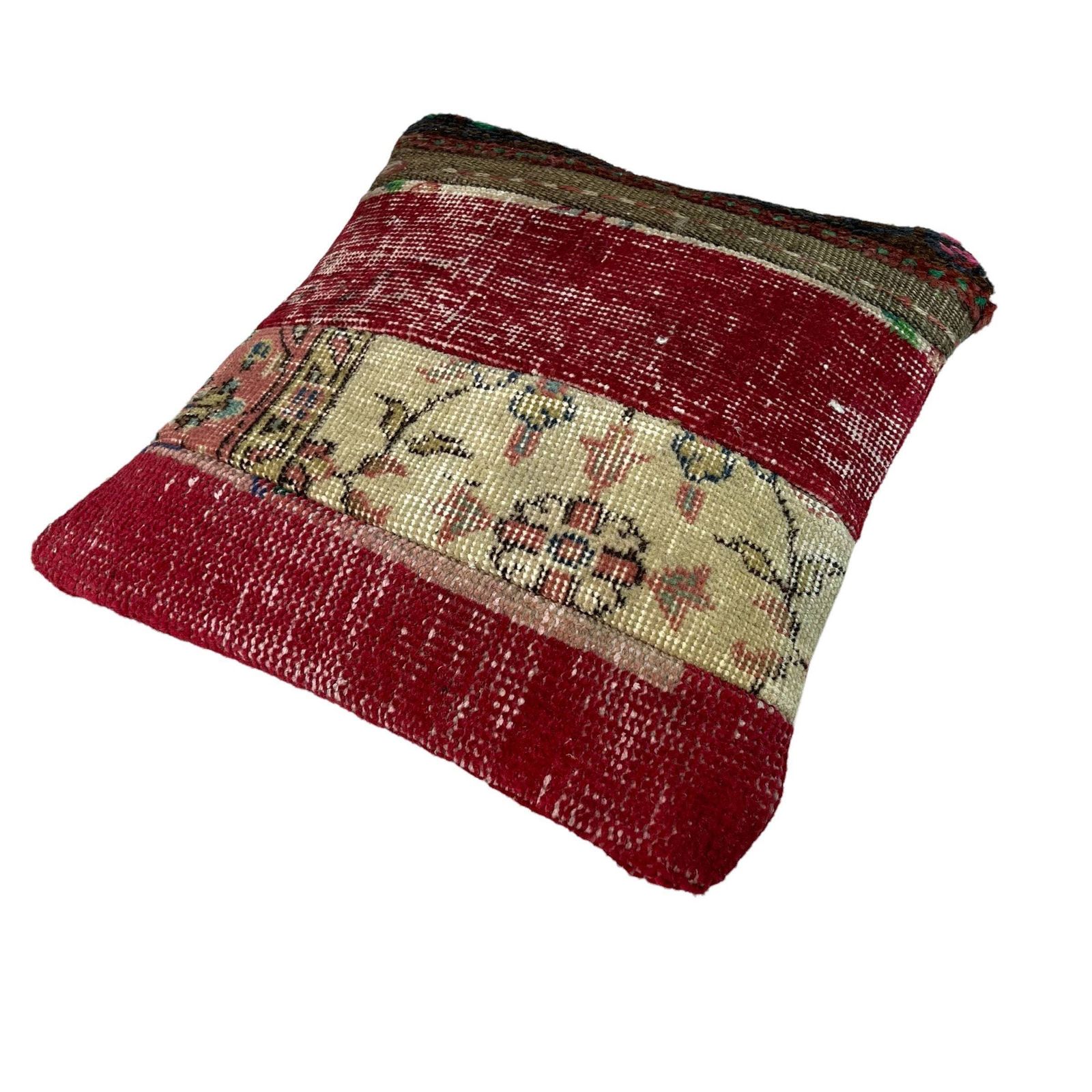 16x16 Vintage Patchwork Home Decor And Turkey Pillow, 40 X 40 Cm Square Rug Cushion Cover photo vinterior