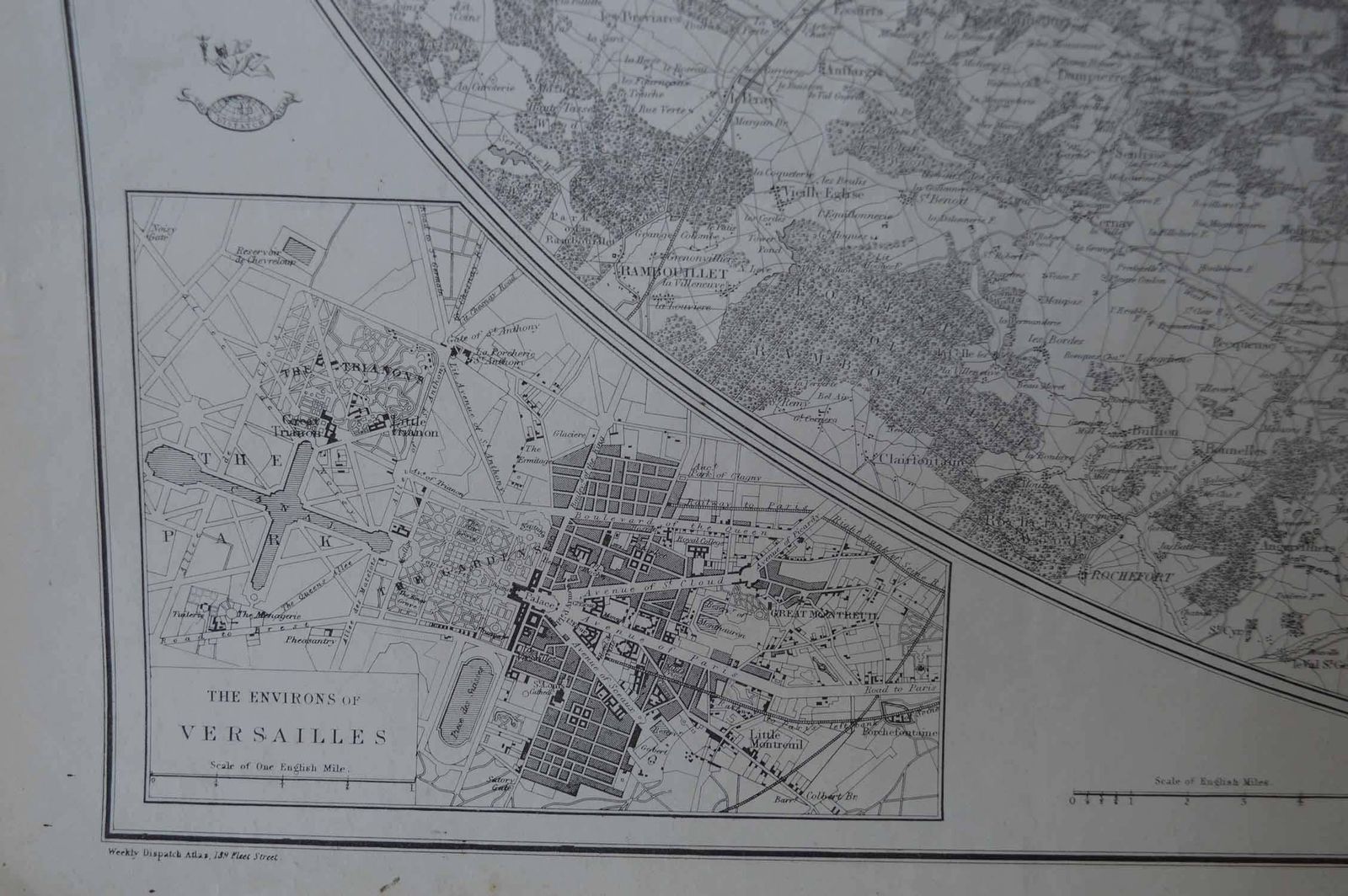 Original Large Antique Map Of Paris, France By John Dower, 1861 photo for sale