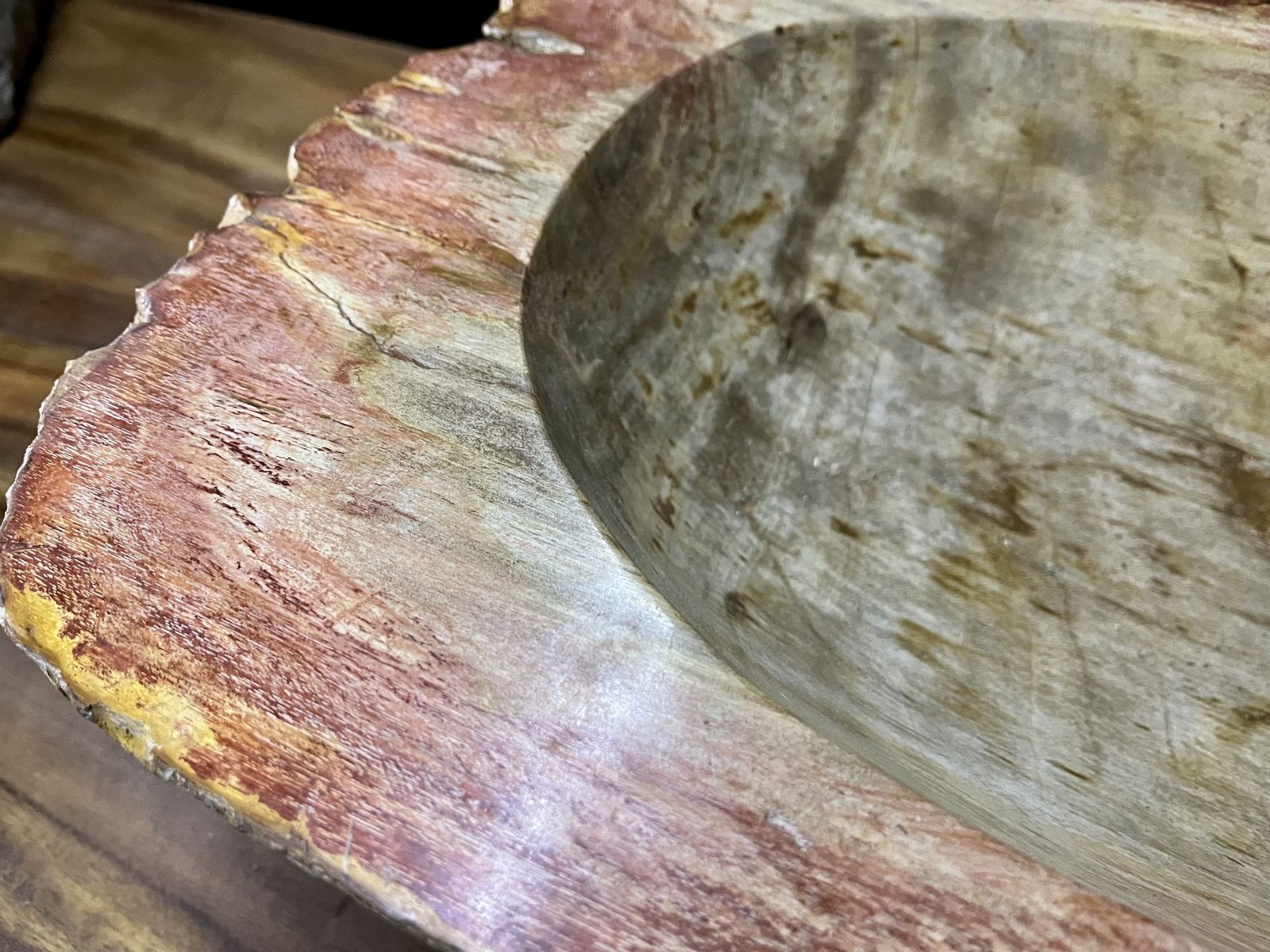 Petrified Wood Sink In Beige/ Grey/ Red & Yellow Tones, Top Quality, Organic Modern, 2021 photo buy