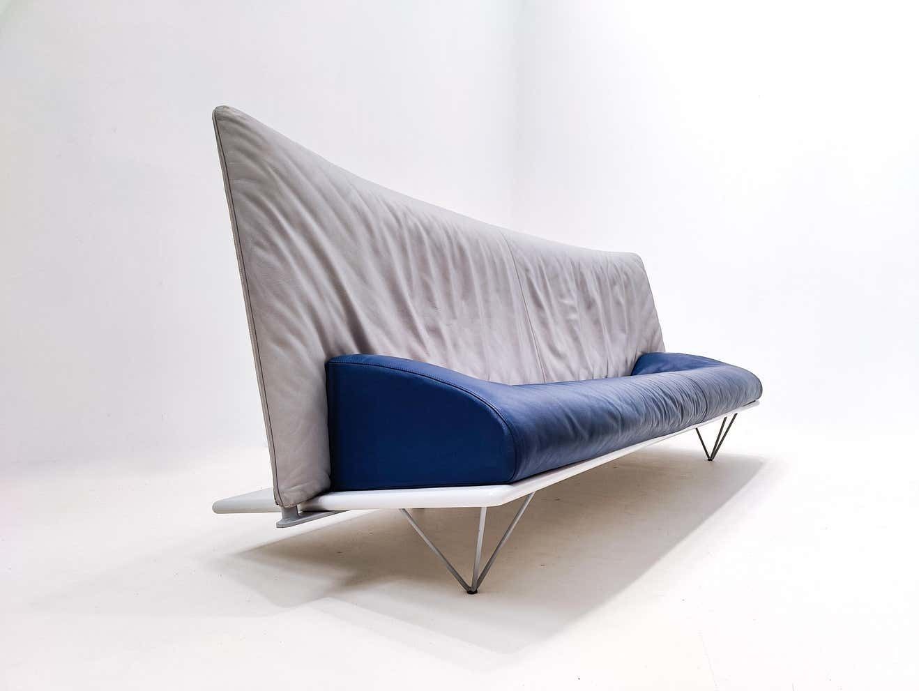 Rare Leather “Squash” Sofa By Paolo Deganello For Driade, Italy, 1980s photo for sale
