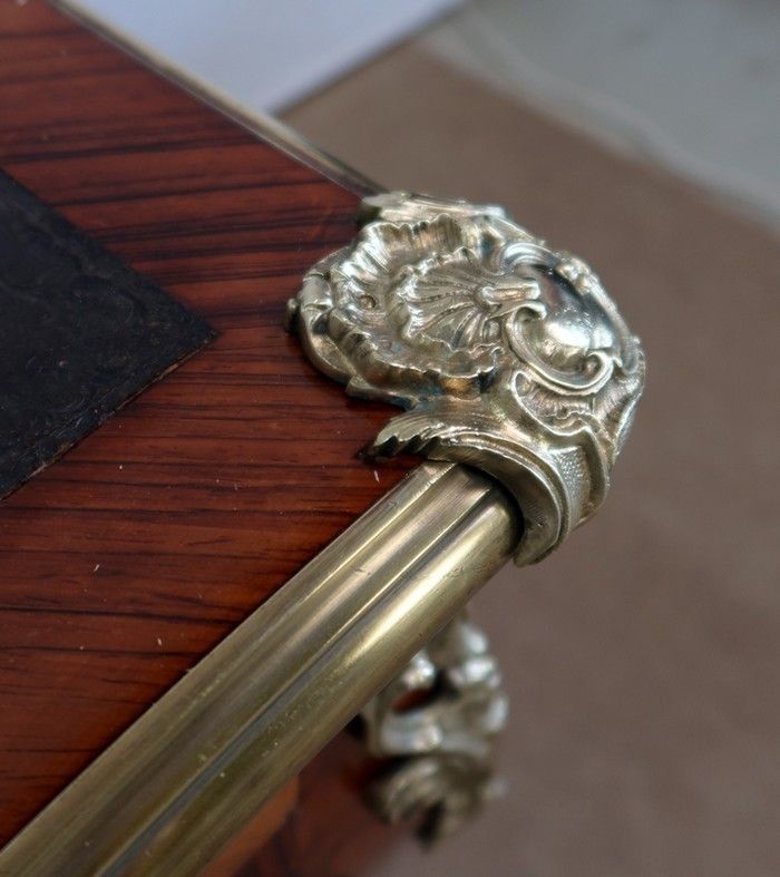 Ceremonial Desk In Rosewood And Violette Wood, Louis XV Style   2nd Half Of The 19th Century photo vintage