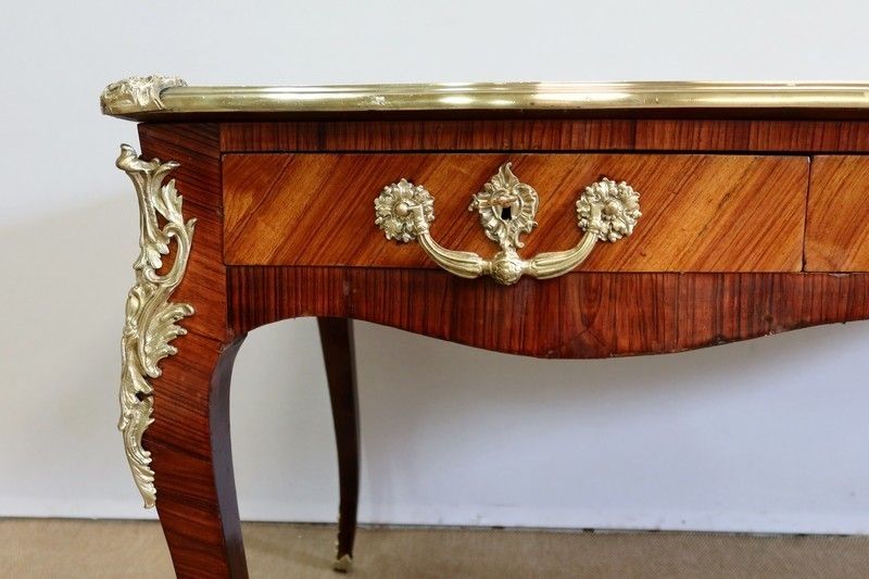 photo for sale Ceremonial Desk In Rosewood And Violette Wood, Louis XV Style   2nd Half Of The 19th Century