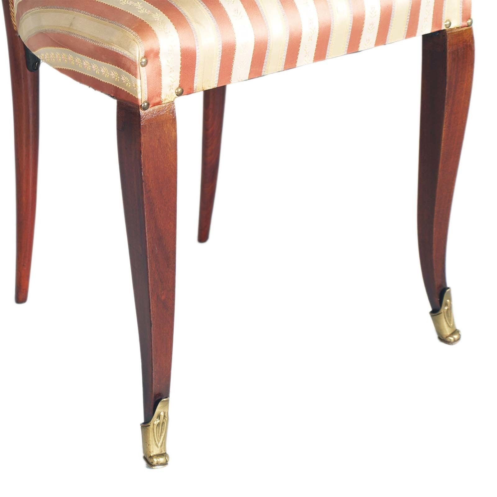 Pair 1940s Side Hall Chairs In Mahogany Melchiorre Bega Attributed, Springs Seat photo furniture
