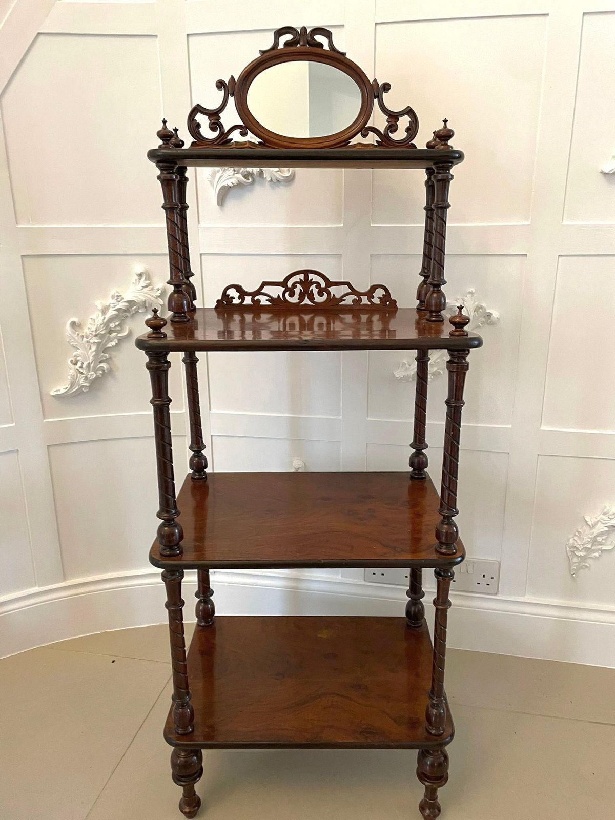 Antique Victorian Burr Walnut Whatnot photo furniture