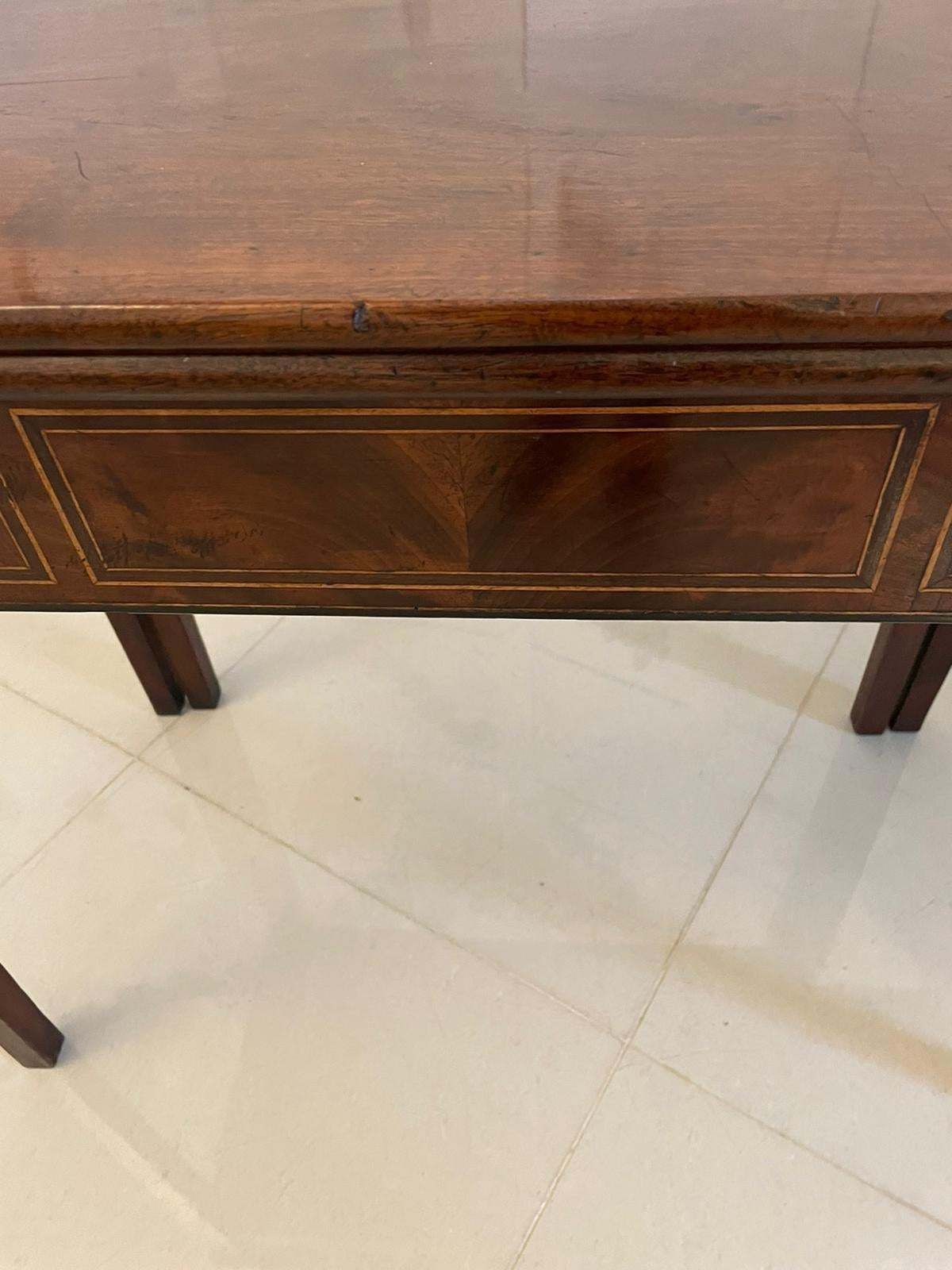 1975.0 Antique George III Quality Mahogany Inlaid Tea Table photo