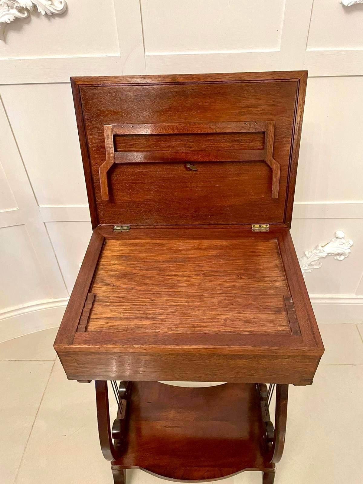 2125.0 Outstanding Quality Antique Edwardian Inlaid Mahogany Reading Table photo
