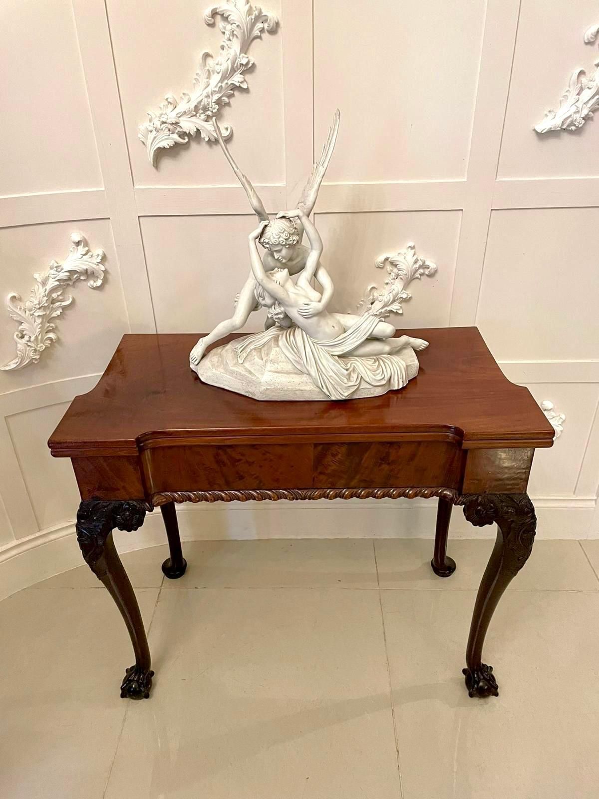 Antique George III 18th Century Chippendale Quality Carved Mahogany Card Table photo 3750.0