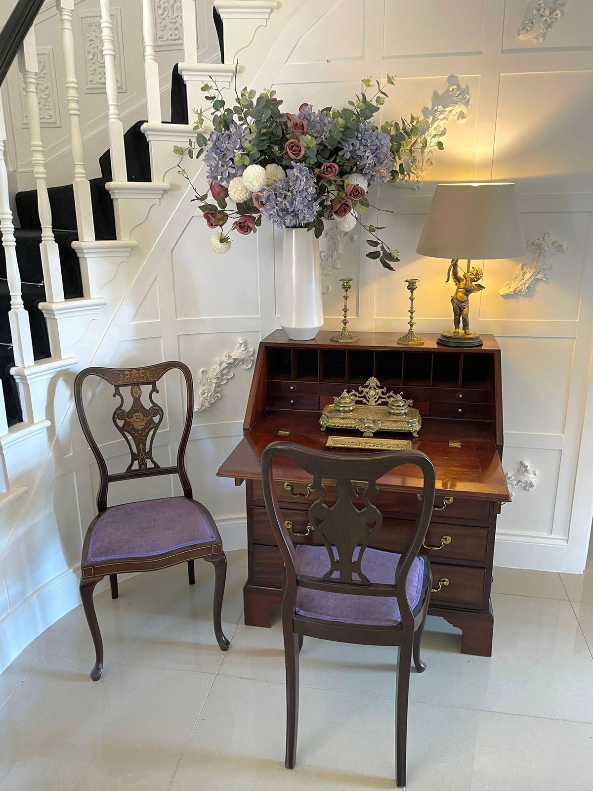 Outstanding 18th Century Quality George III Antique Mahogany Bureau photo for sale