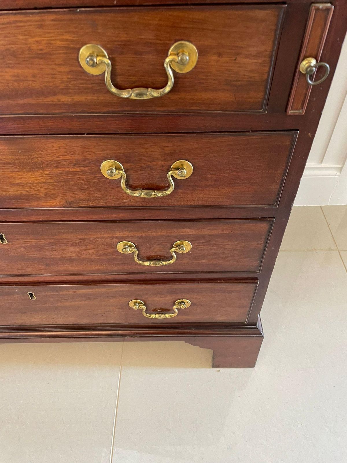 3125.0 Outstanding 18th Century Quality George III Antique Mahogany Bureau photo