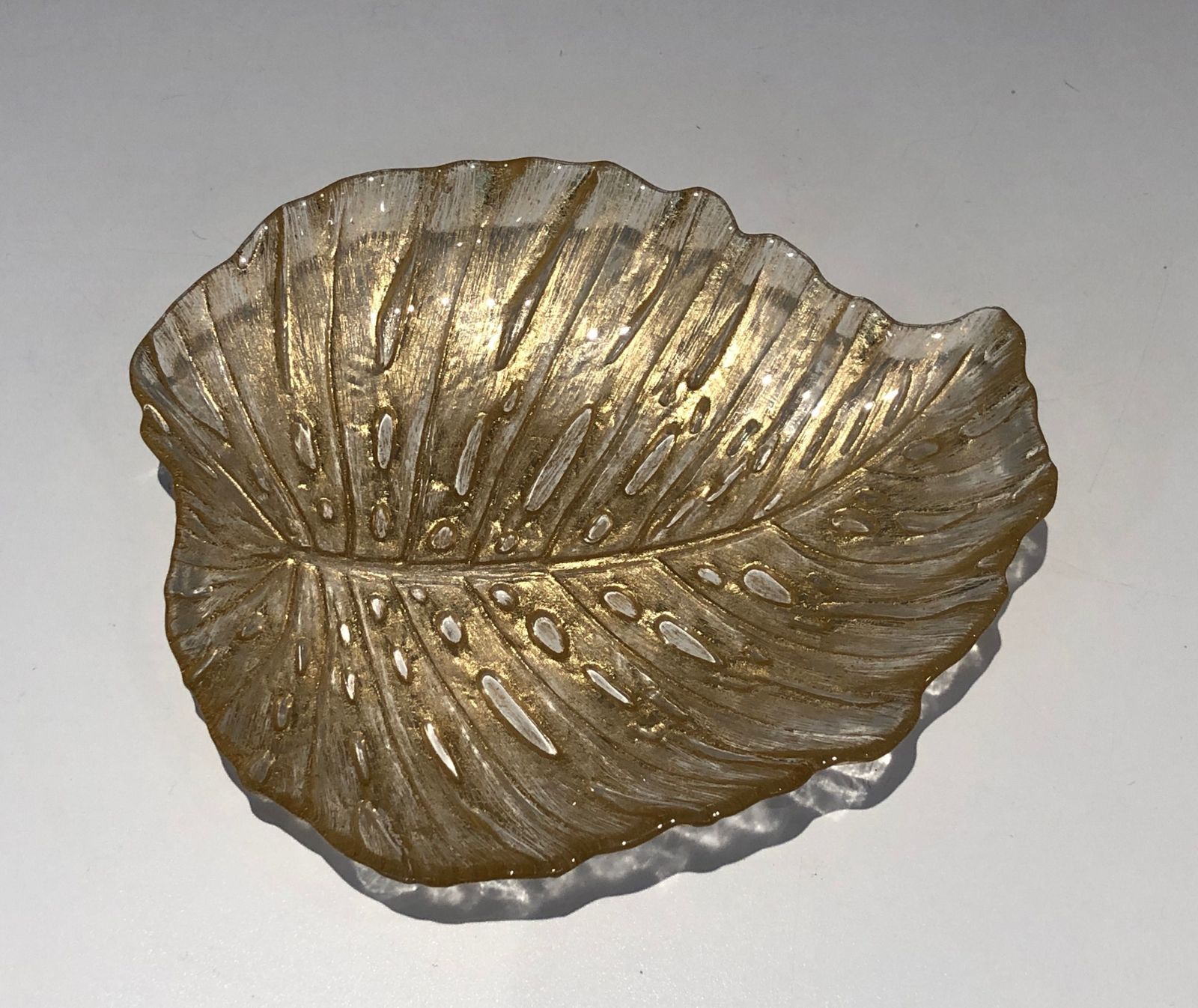 photo vintage Murano Crystal Leaf Shaped Vide Pocket