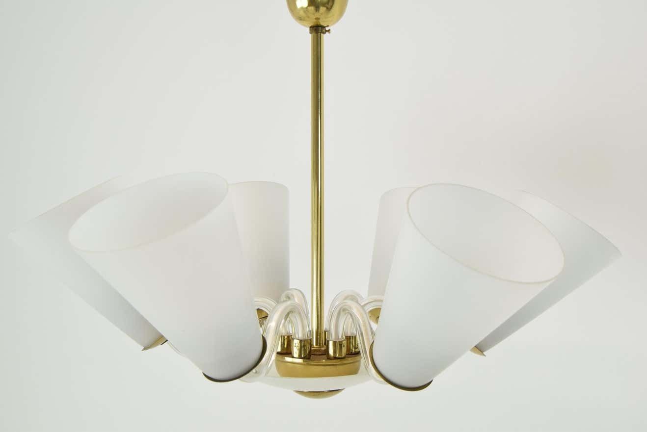 photo furniture Mid Century Chandelier/Kamenicky Senov,1960's.