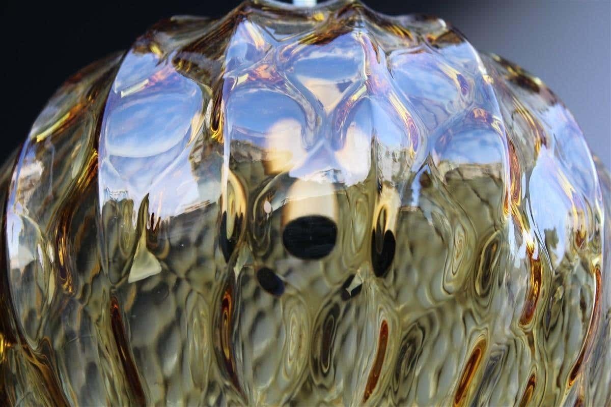 Italian Ceiling Ball Chandelier Venini Yellow Brass Chain, Italy, 1950s photo buy