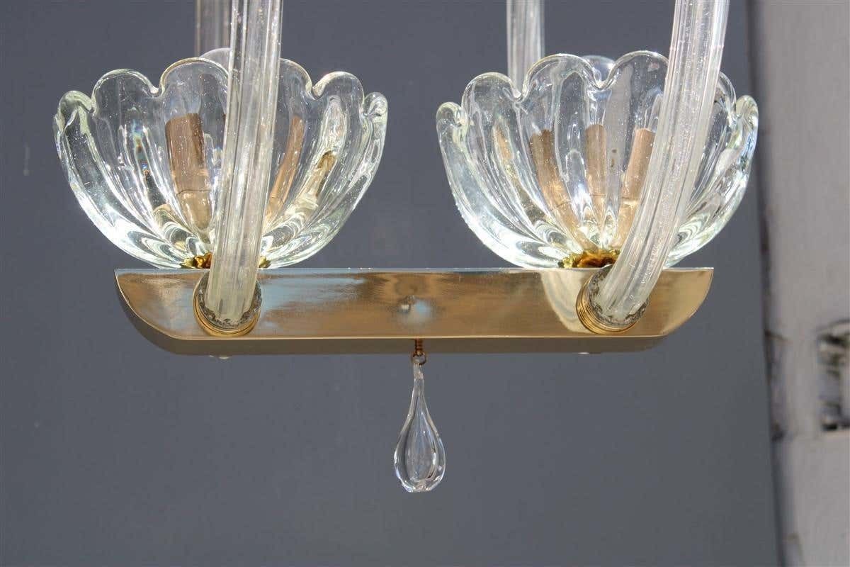 photo for sale Round Chandelier Italian Murano Barovier Brass And Murano Glass 1940 Art Deco