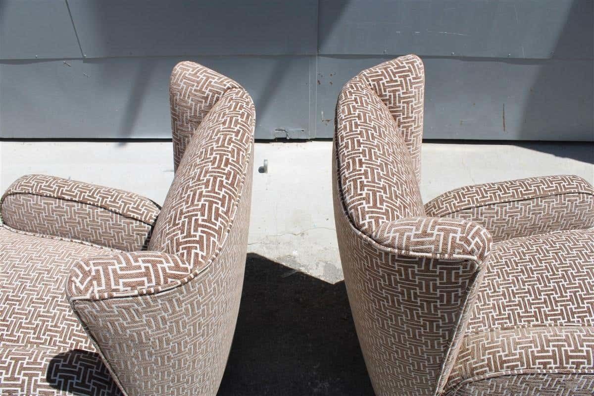 photo buy Pair Of Armchiars Paolo Buffa Italian Mid Century Design Velvet New