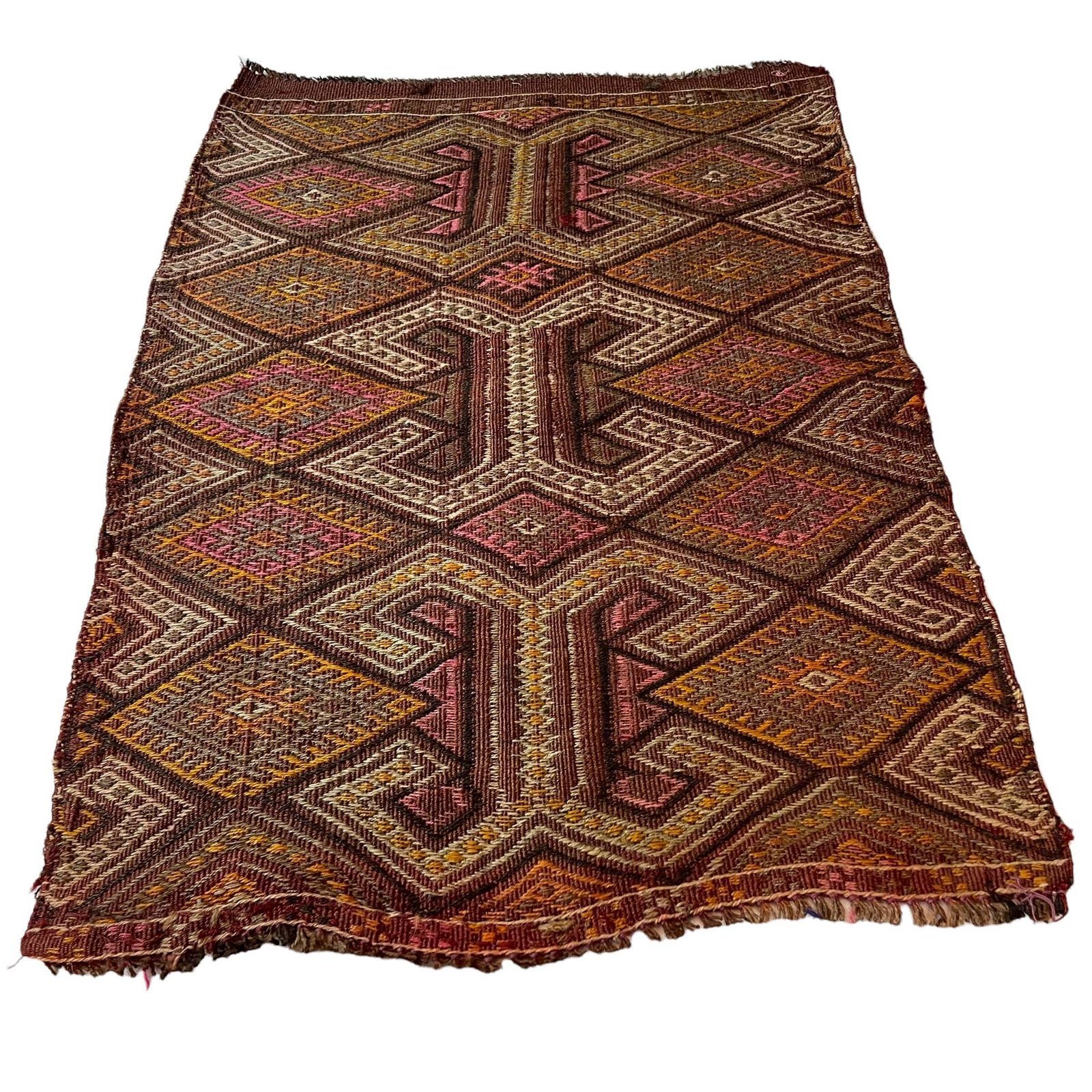 Traditional Turkish Mini Kilim Rug ,Vintage Anatolian Turkish Kelim 100x67 Cm