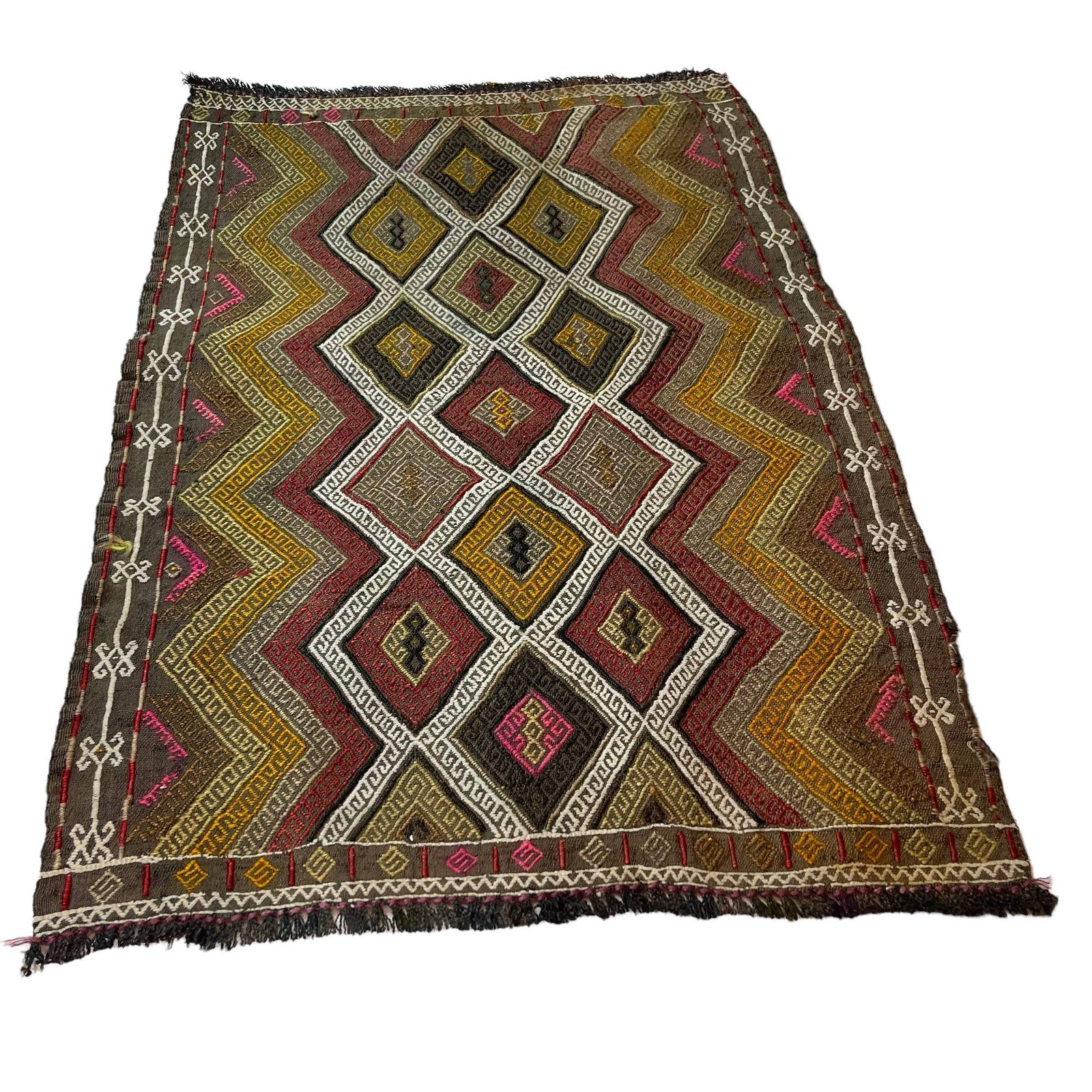 Traditioneel Turks Mini Kilimkleed, Vintage Anatolisch Turks Kelim 78x54 Cm