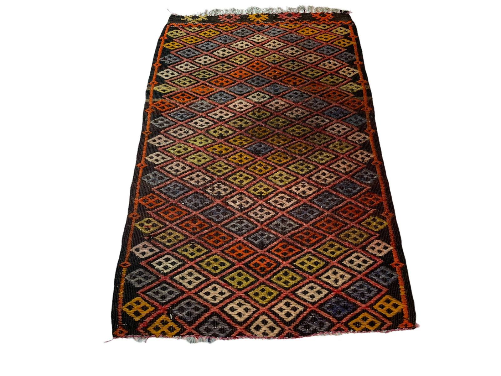 Traditional Turkish Mini Kilim Rug ,Vintage Anatolian Turkish Kelim 77x50 Cm photo Textiles