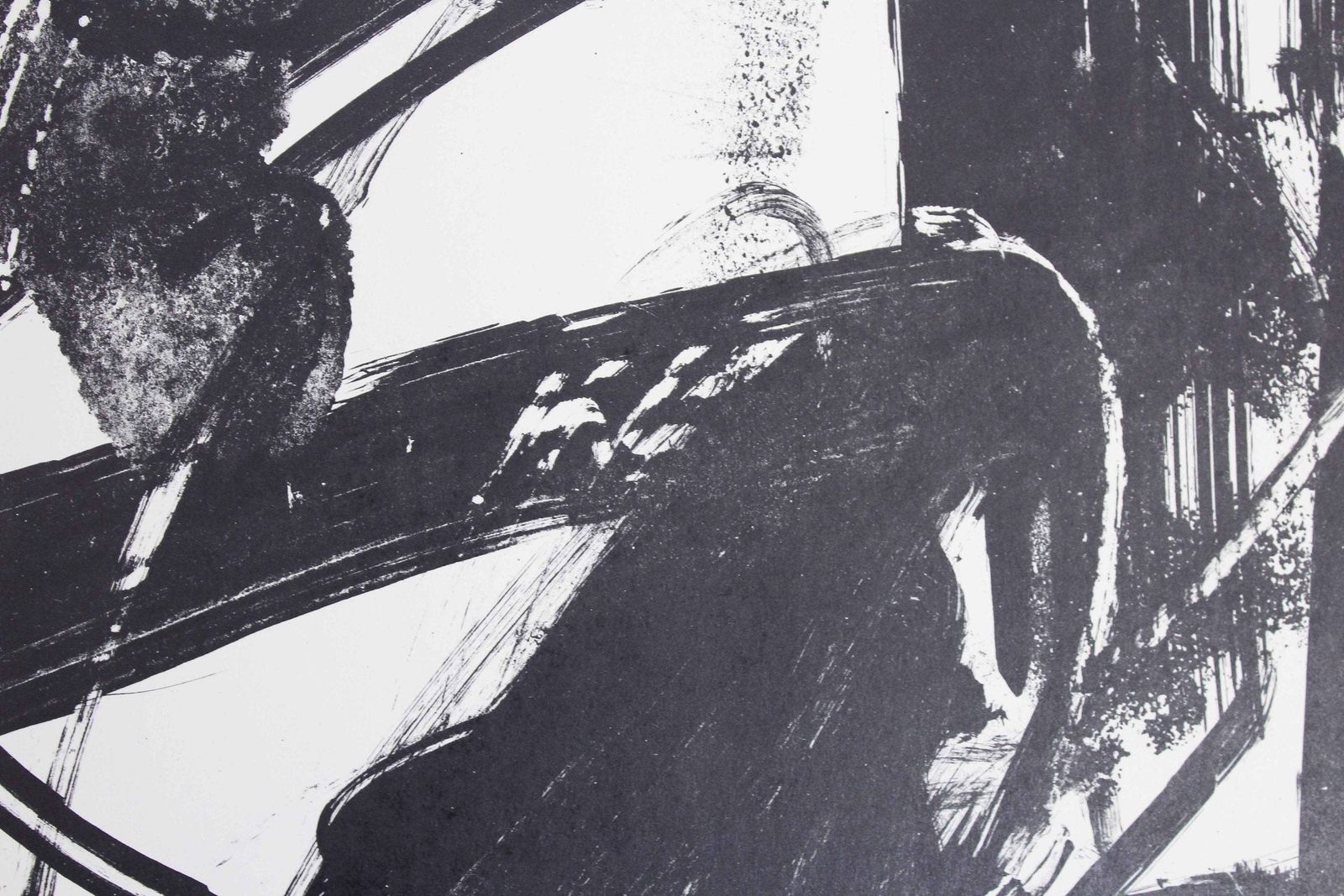 Lithograph By Swiss Artist Bernd Völkle 1963 photo vintage