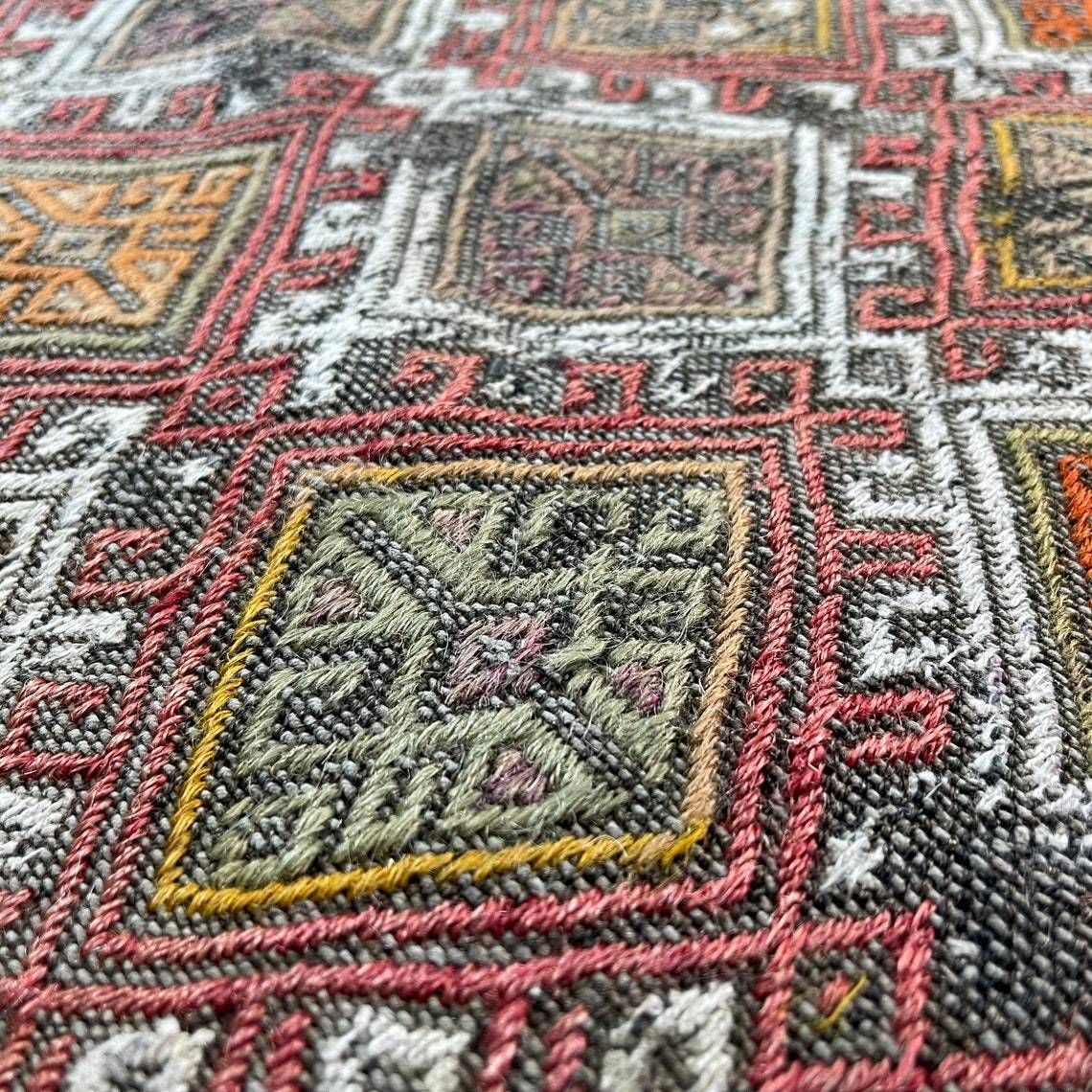 Traditional Turkish Mini Kilim Rug ,Vintage Anatolian Turkish Kelim 72 X 51 Cm photo vintage