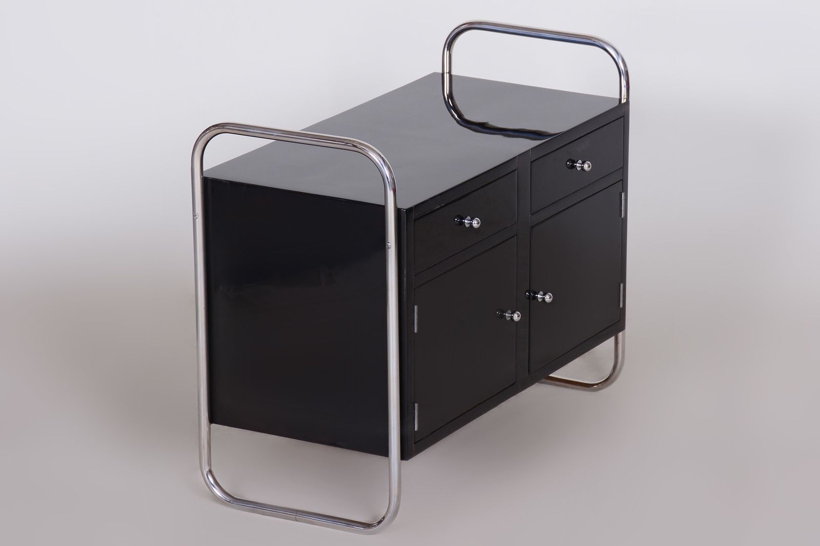 Small Black Slezak Cabinet Made In 1930s Czechia. photo 1362.0