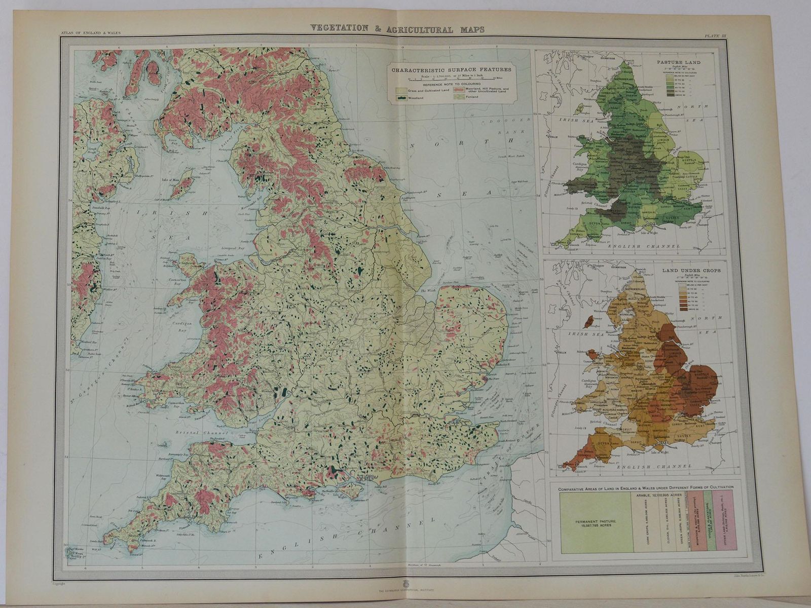 Set Of 10 Large Scale Vintage Maps Of The United Kingdom, Circa 1900 photo vintage
