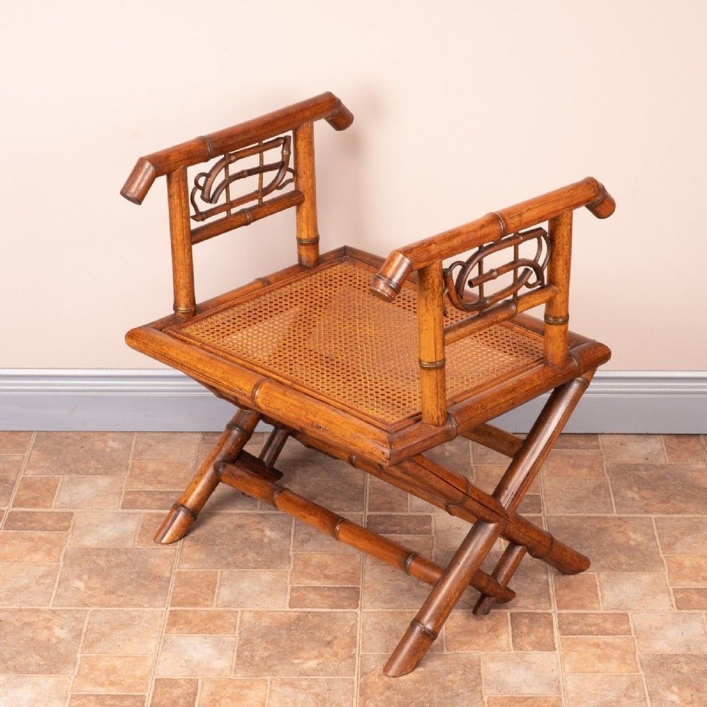 Bamboo Hall Bench With Cane Seat photo buy