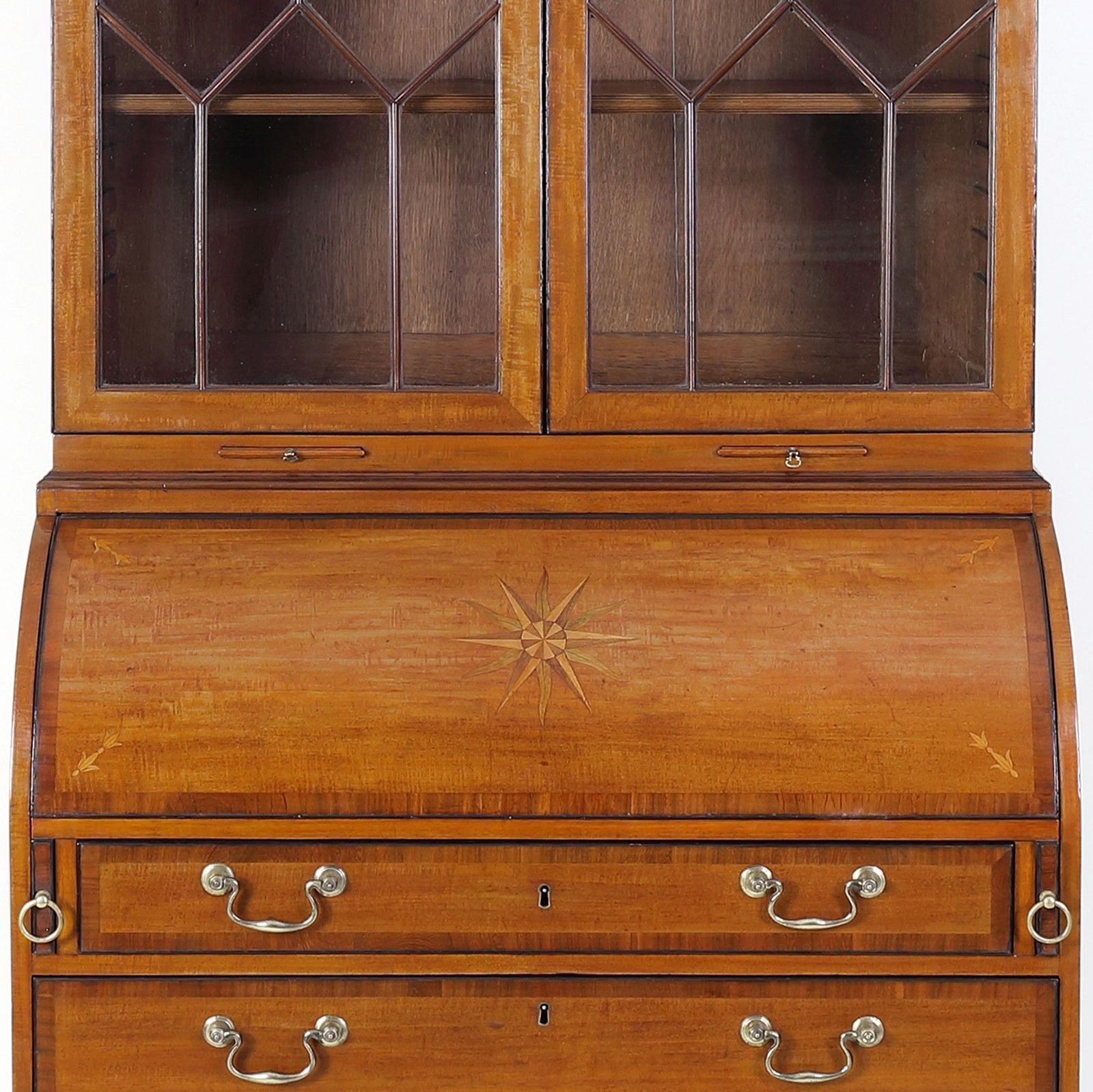Satinwood And Mahogany 18th Century Bureau Bookcase Attributable To Thomas Shearer photo Furniture