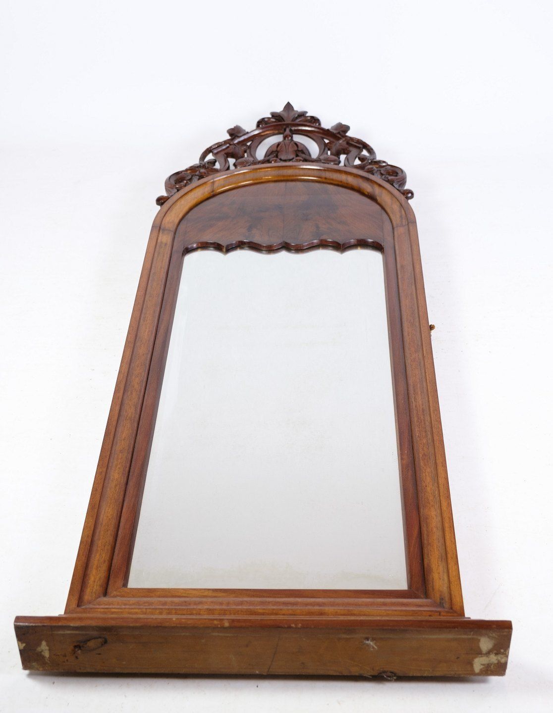 Antique Christian VIII Mirror With Decoration In Mahogany From Around The 1860s. photo Home Decor