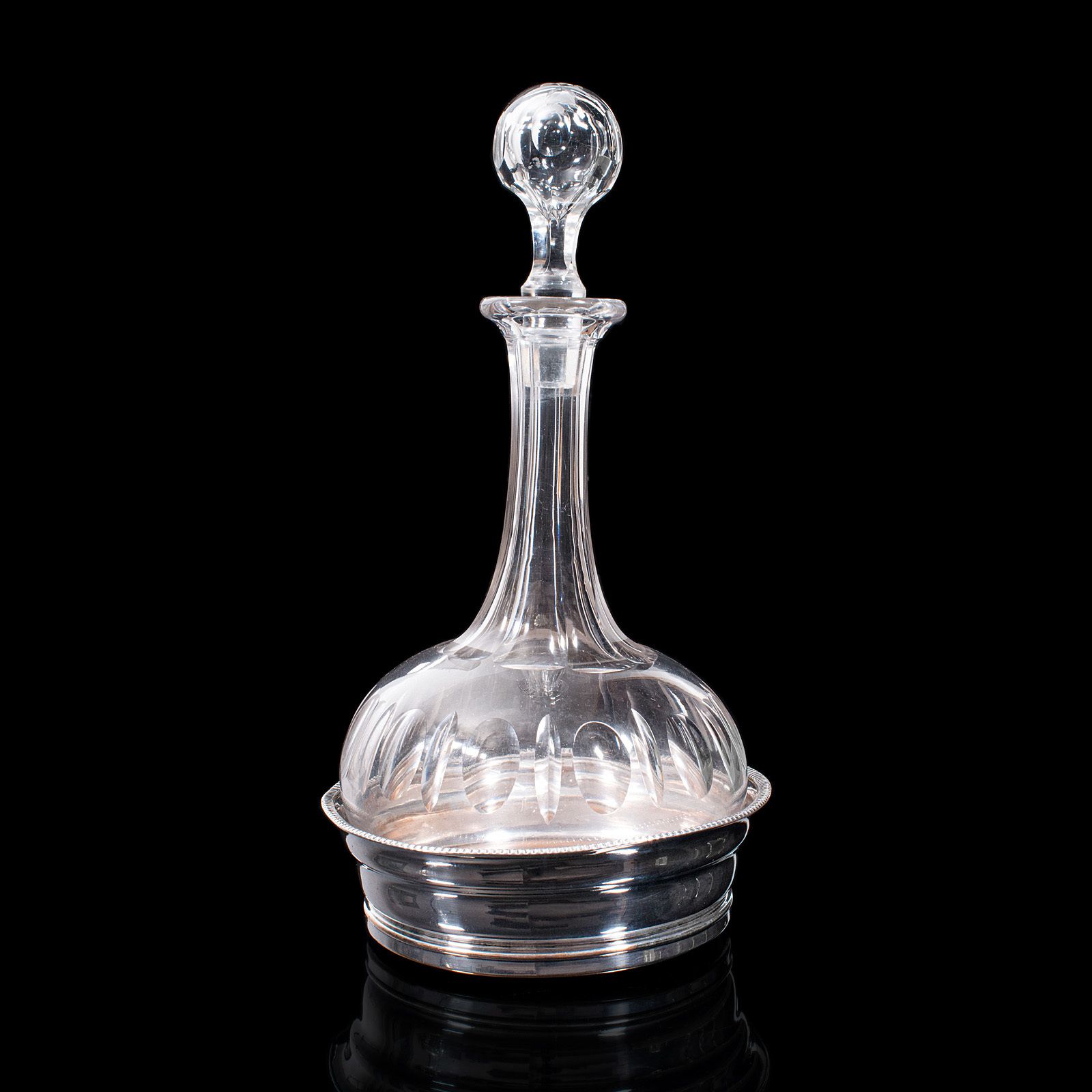 Pair Of Antique Decanters And Stands, English, Silver Plated, C.1910 photo vinterior