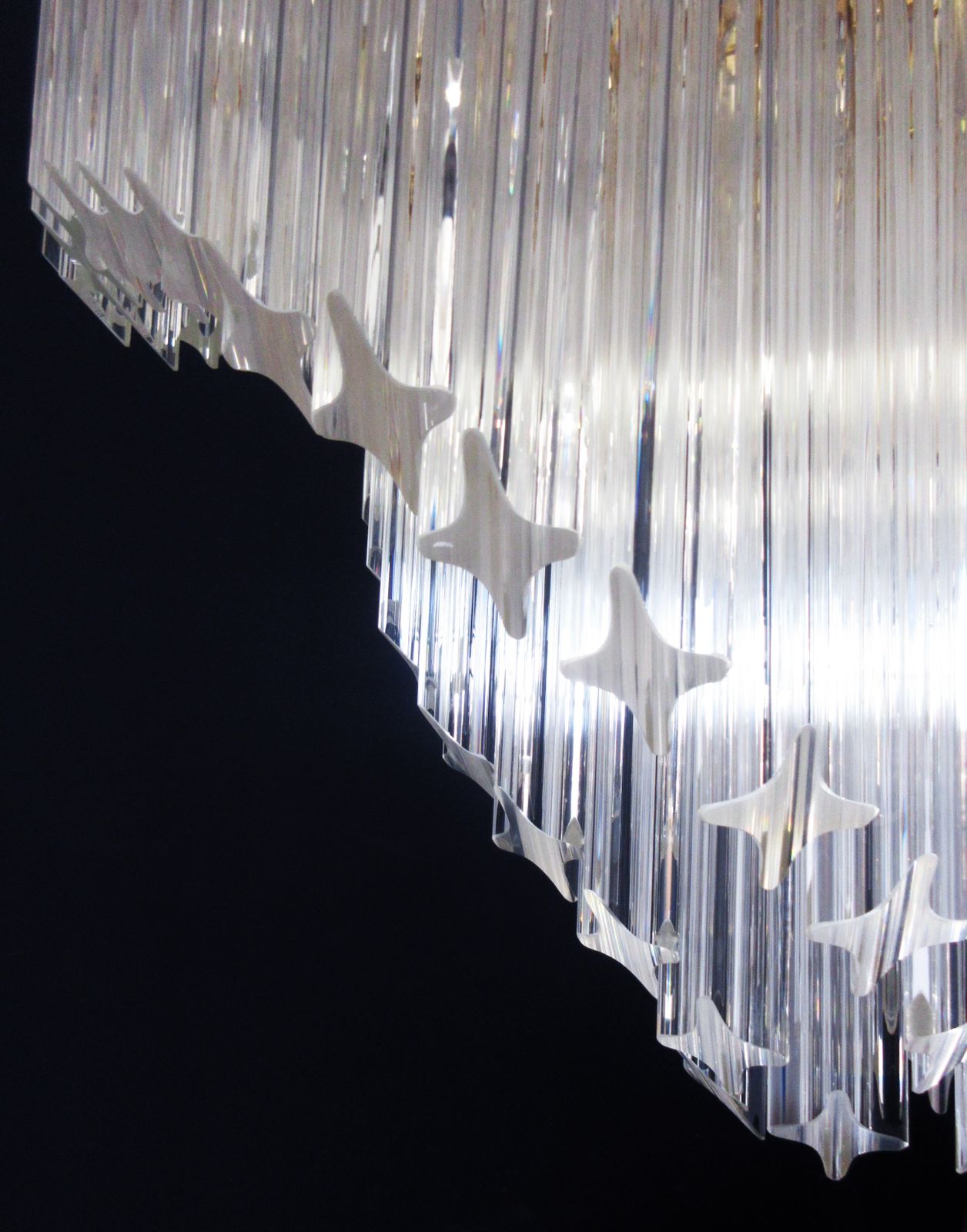 Modern Quadriedri Murano Glass Chandelier   114 Trasparent Prism Quadriedri photo buy