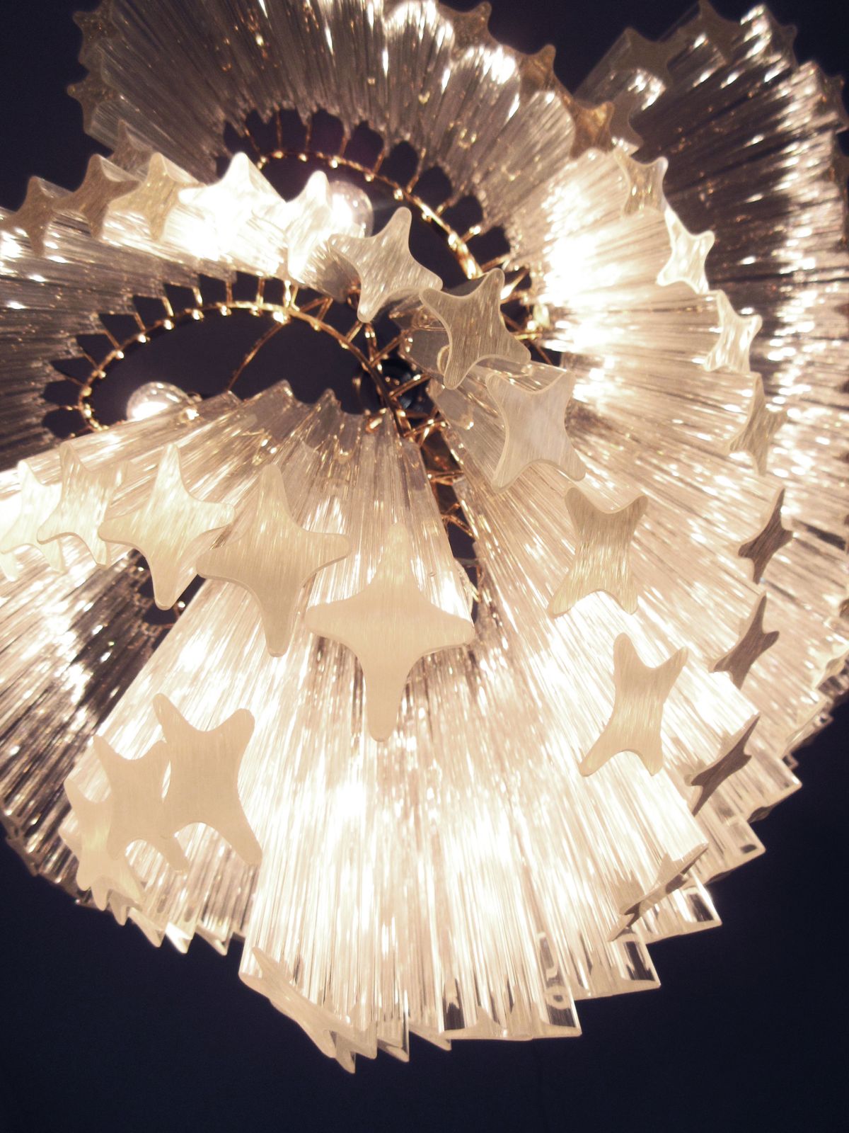 Lighting Modern Quadriedri Murano Glass Chandelier   114 Trasparent Prism Quadriedri photo