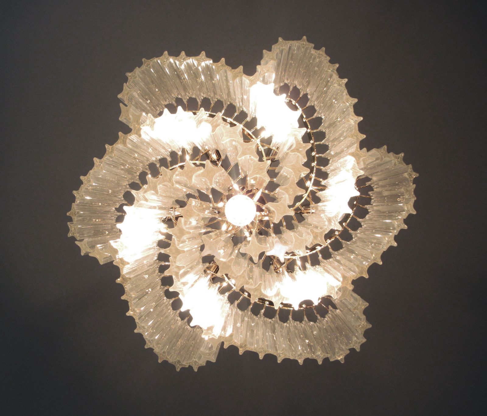 photo vinterior Modern Quadriedri Murano Glass Chandelier   114 Trasparent Prism Quadriedri
