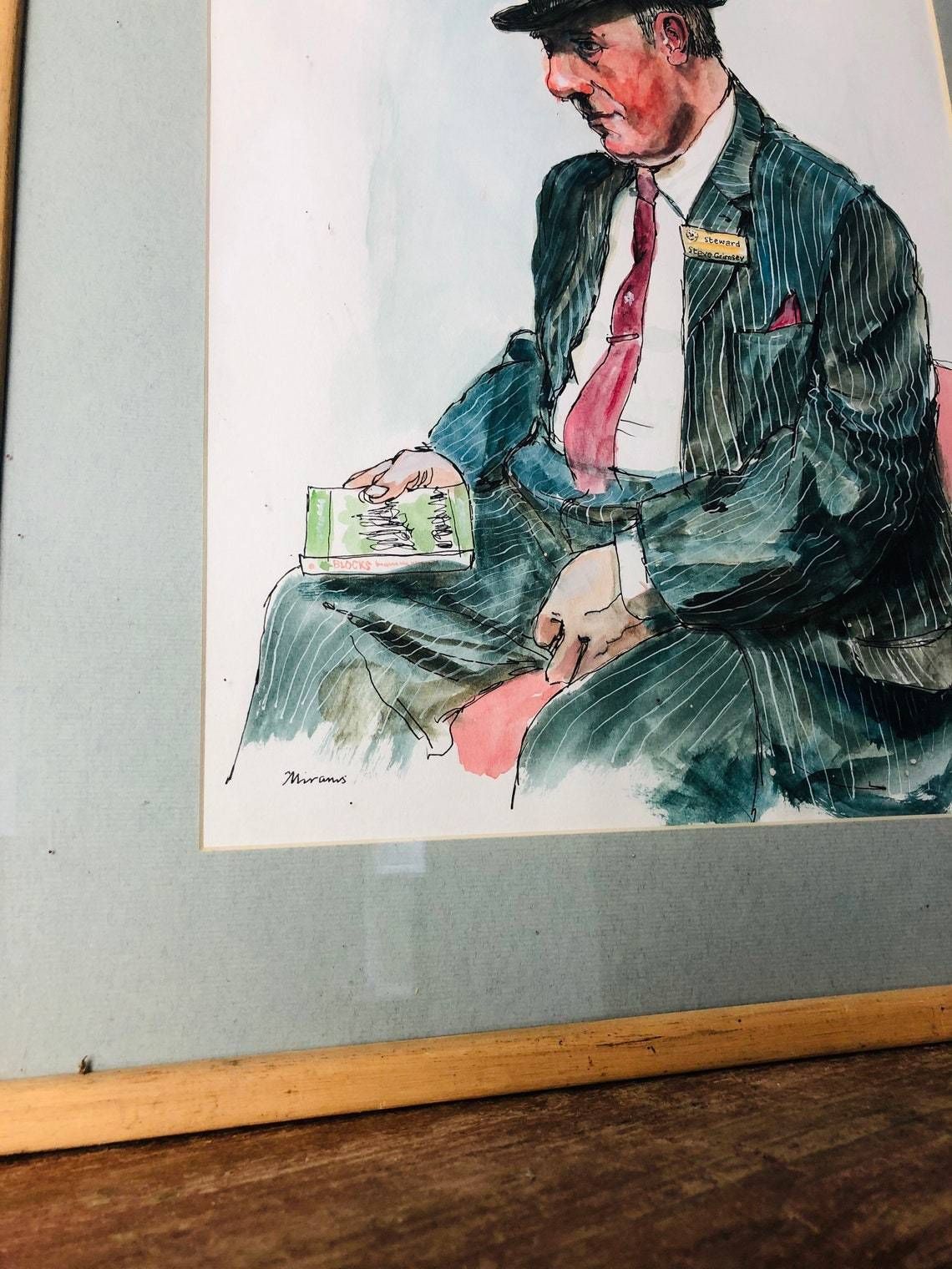 Keith Mirams Colchester Art Society Hadleigh Show Steward Line And Wash Watercolour Vintage Skilled (Ll) photo 175.0