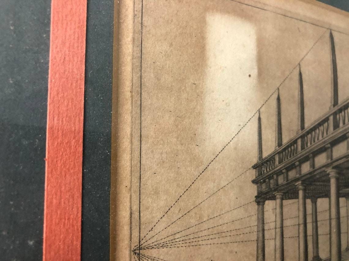 Antique Set Of 4 Henricus Hondius Linea Perspective 17th Century Engravings Renaissance Drawing Plans Rare Framed Prints (L) photo 300.0
