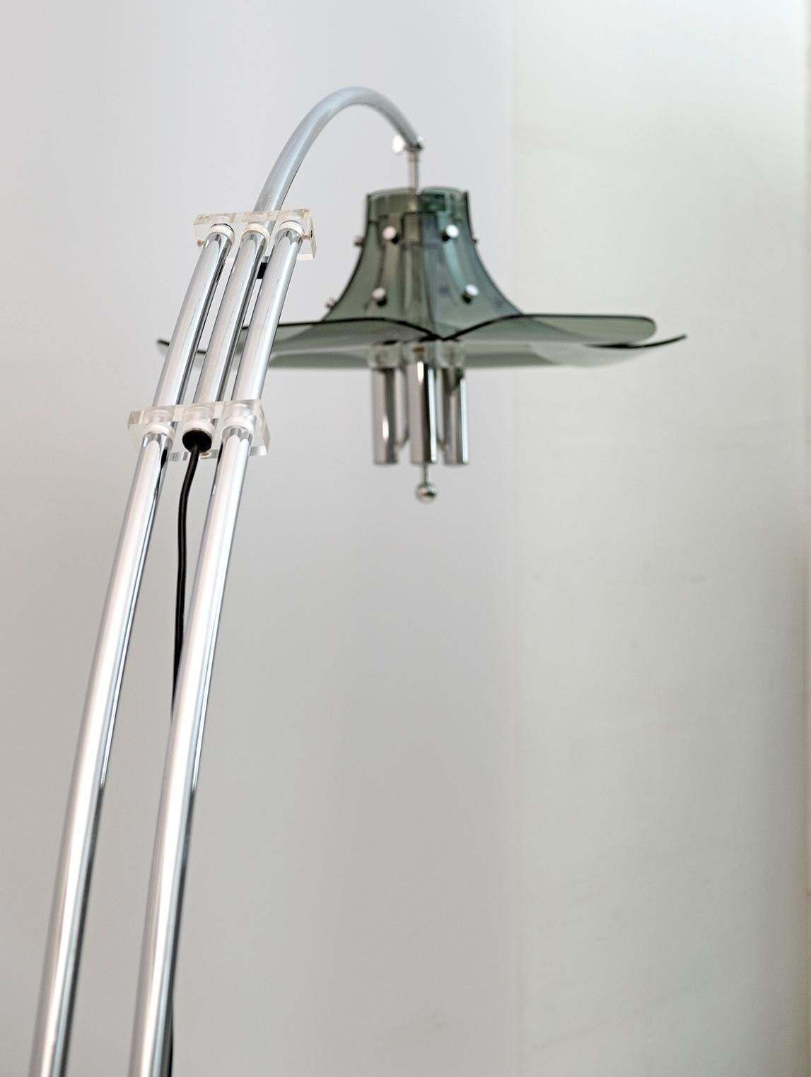 photo for sale Fontana Arte Vintage Italian Arc Floor Lamp By Max Ingrand, 1970s