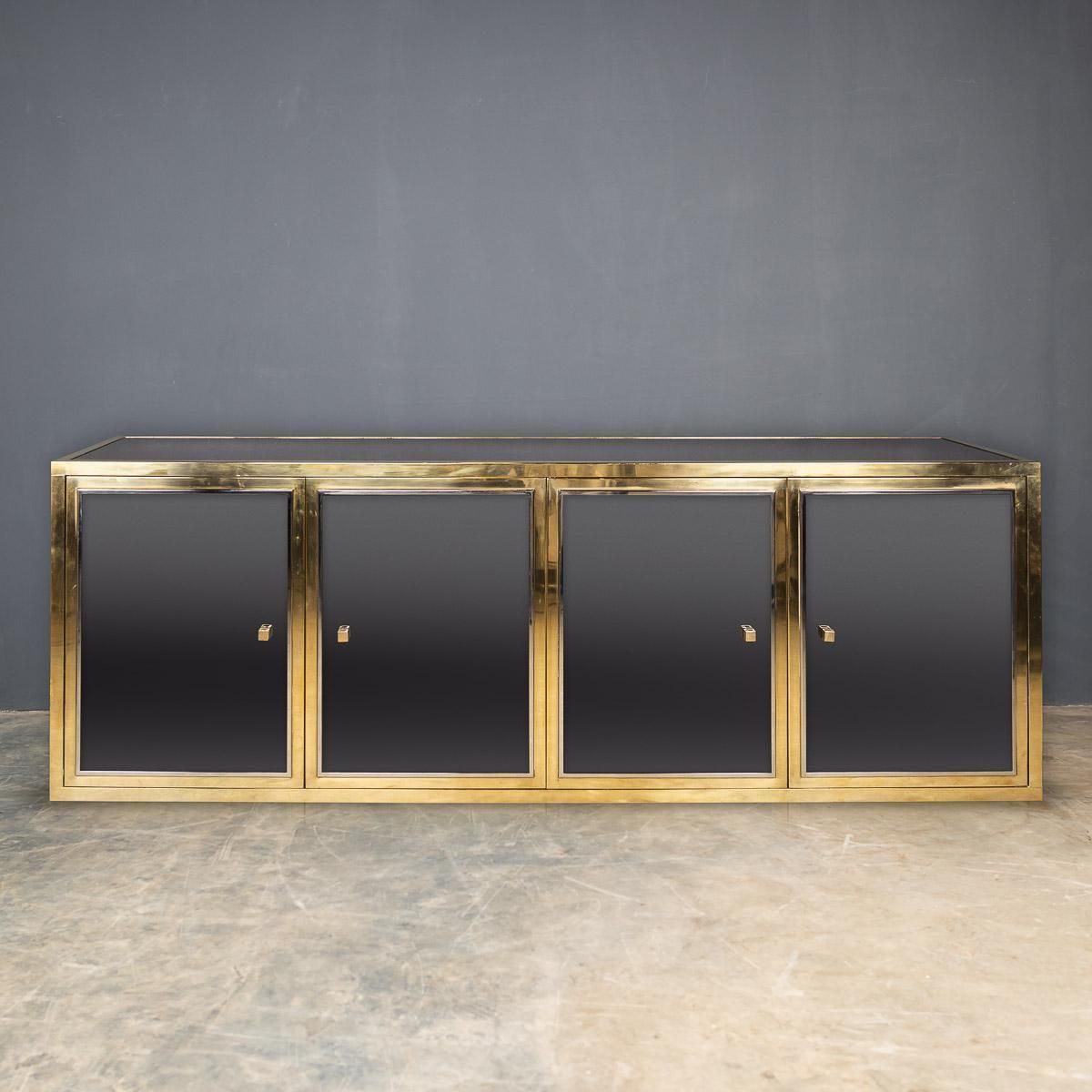 20th Century Brass & Mirrored Sideboard By Michel Pigneres, C.1970 photo furniture