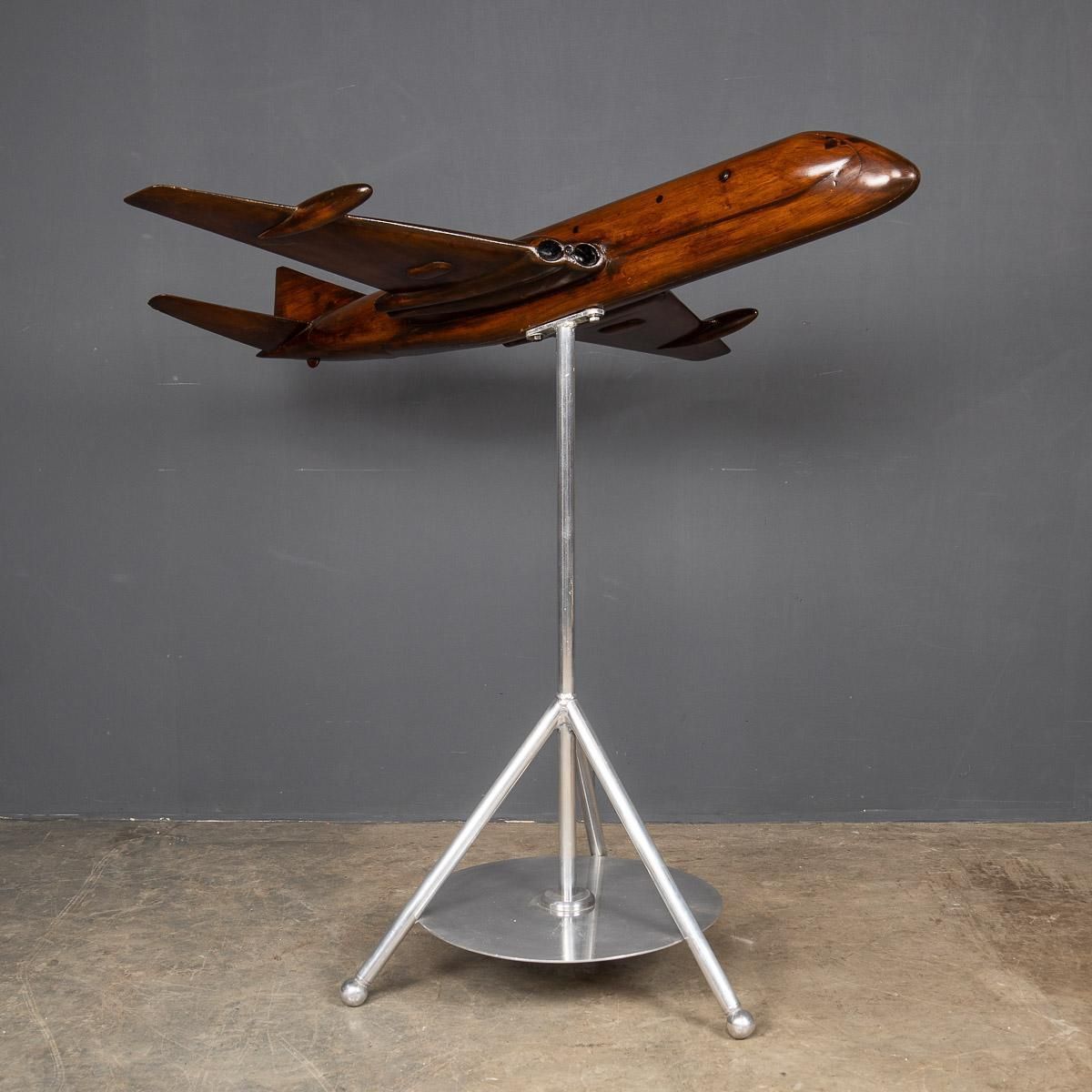 20thc Mahogany Model Of A Hawker Siddeley Nimrod Airplane C.1960 photo furniture