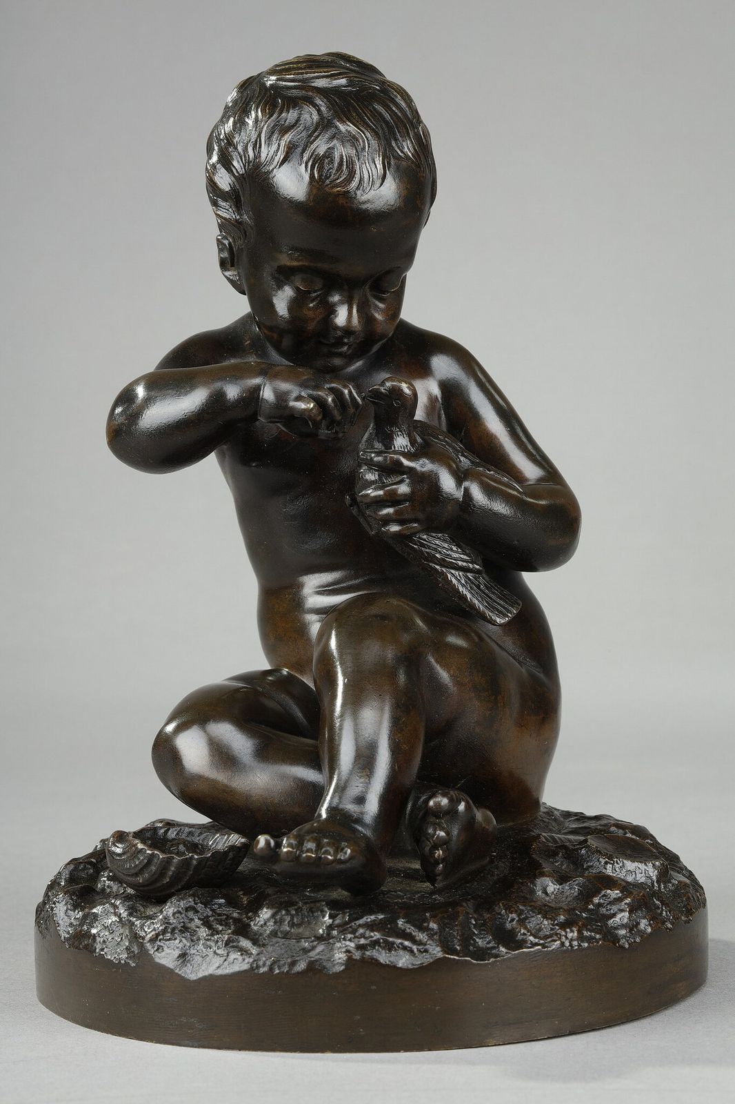 Bronze "The Girl With The Bird And The Shell" After Pigalle