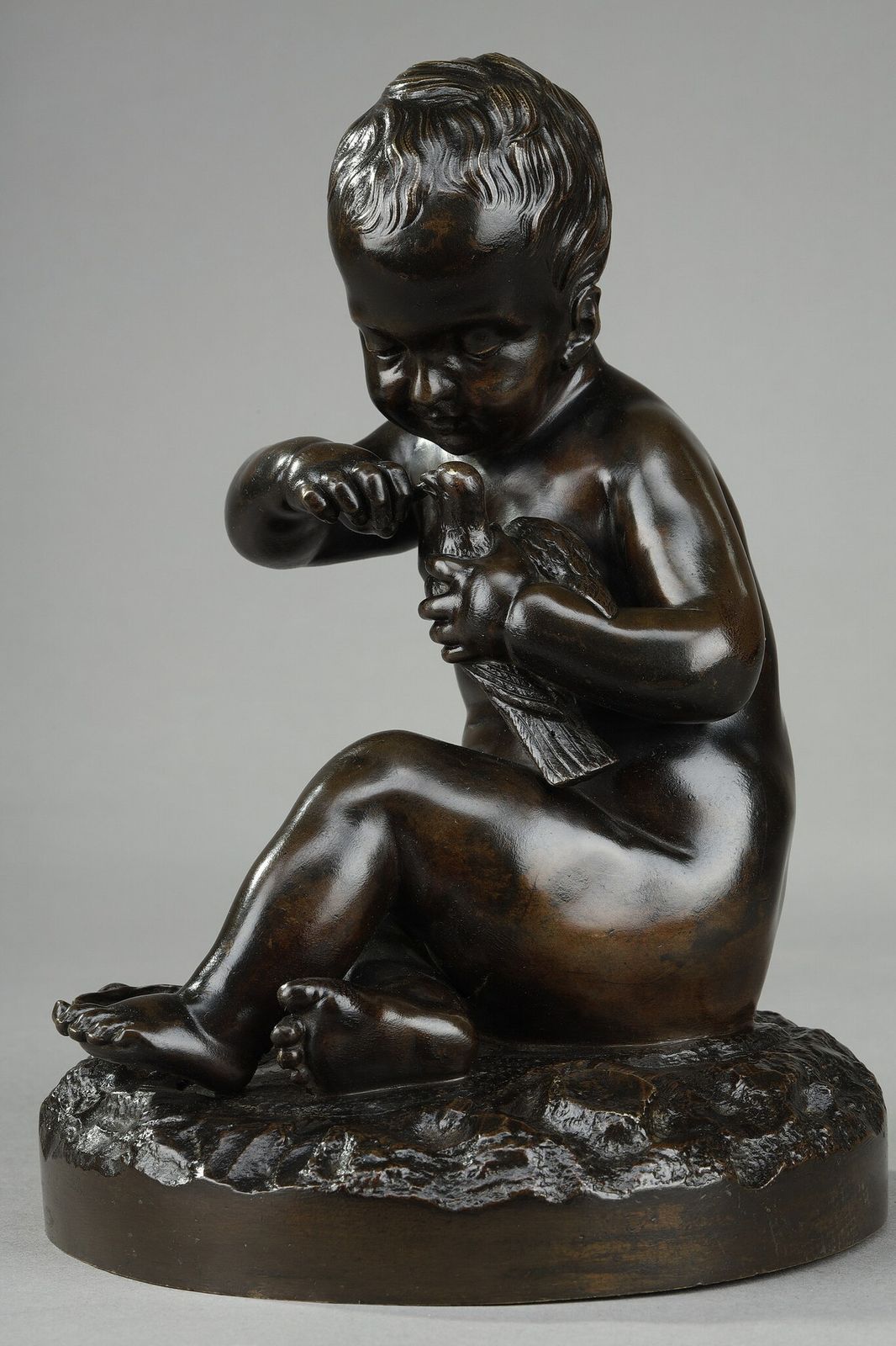 Bronze "The Girl With The Bird And The Shell" After Pigalle photo furniture