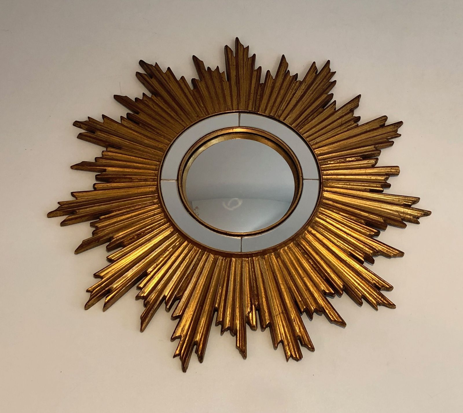 photo vintage Golden Resin Sun Mirror, 1970s