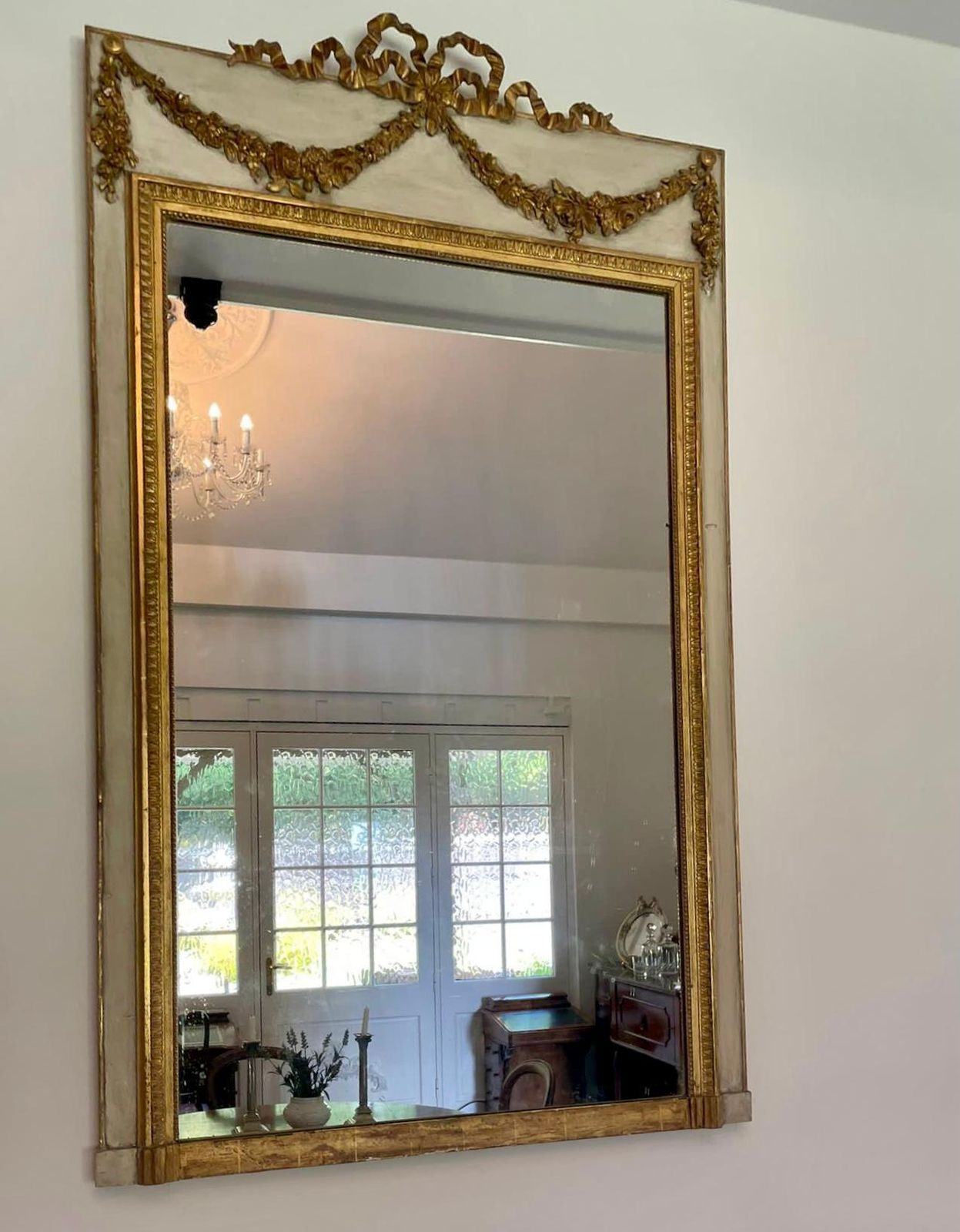 Large Antique Victorian Quality Giltwood And White Painted Overmantle Mirror photo Home Decor