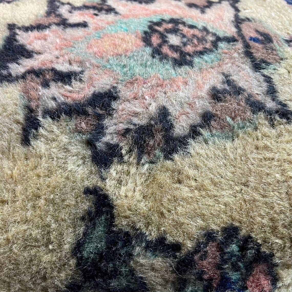 12'' X 24'' Vintage Hand Made Rug Cushion Cover, 30 X 60 Cm Decorative Rug Pillow Cover, Large Vintage Turkish Rug Cushion Cover photo for sale