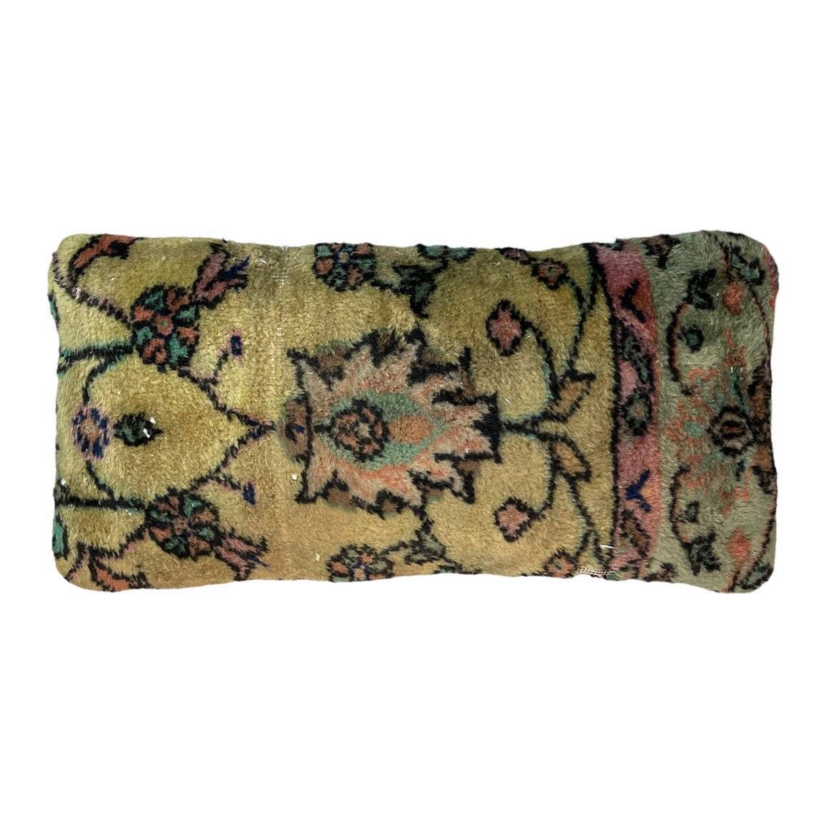 12'' X 24'' Vintage Handgemaakte Tapijtkleedkussenhoes, 30 X 60 Cm Decoratieve Tapijtkleedkussenhoes, Grote Vintage Turkse Tapijtkleedkussenhoes photo vintage