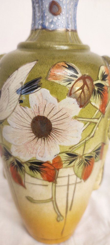 Art Deco Painted Ceramic Vase Spain 1930s photo furniture