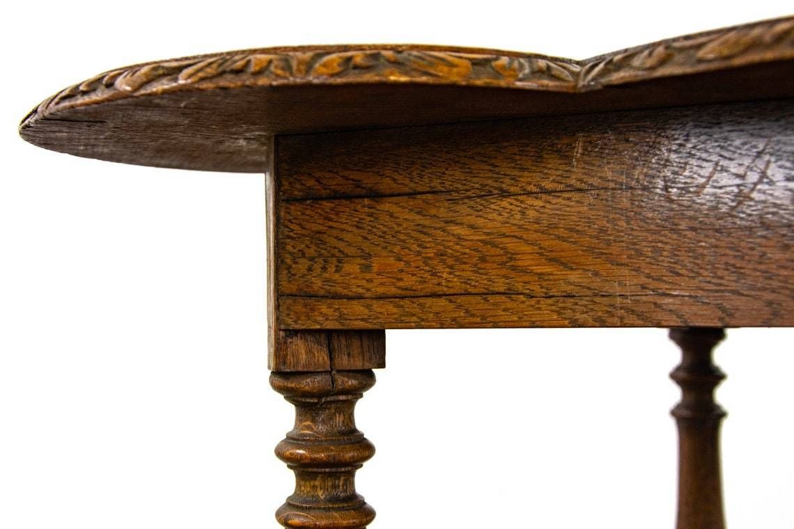 Unusual Antique Carved Oak Side Table  Antique Side Table  Antique Carved Tables  Console Table photo buy