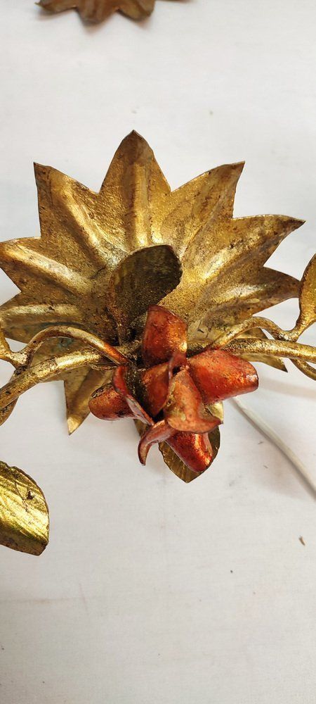 photo for sale Golden Wrought Iron Spain 1940s Set Of 2