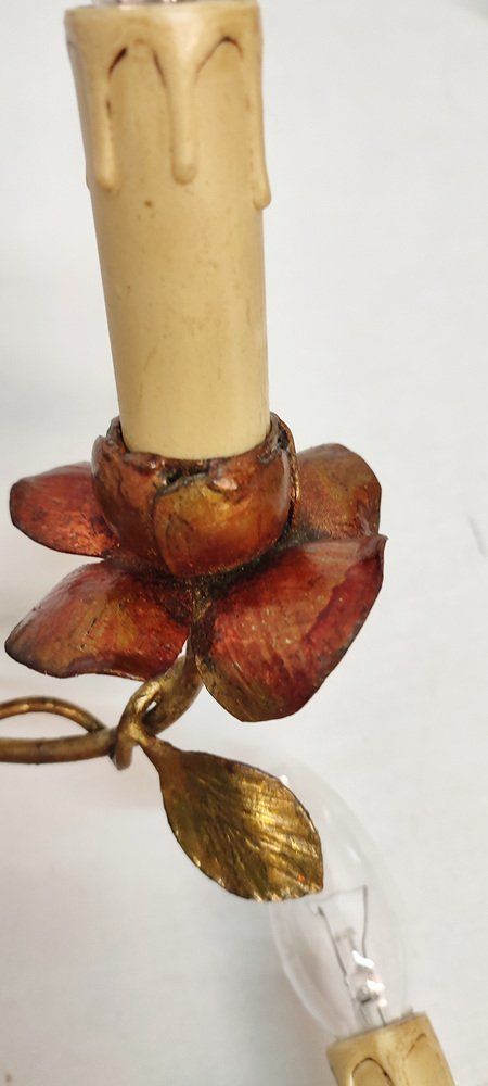 Lighting Golden Wrought Iron Spain 1940s Set Of 2 photo